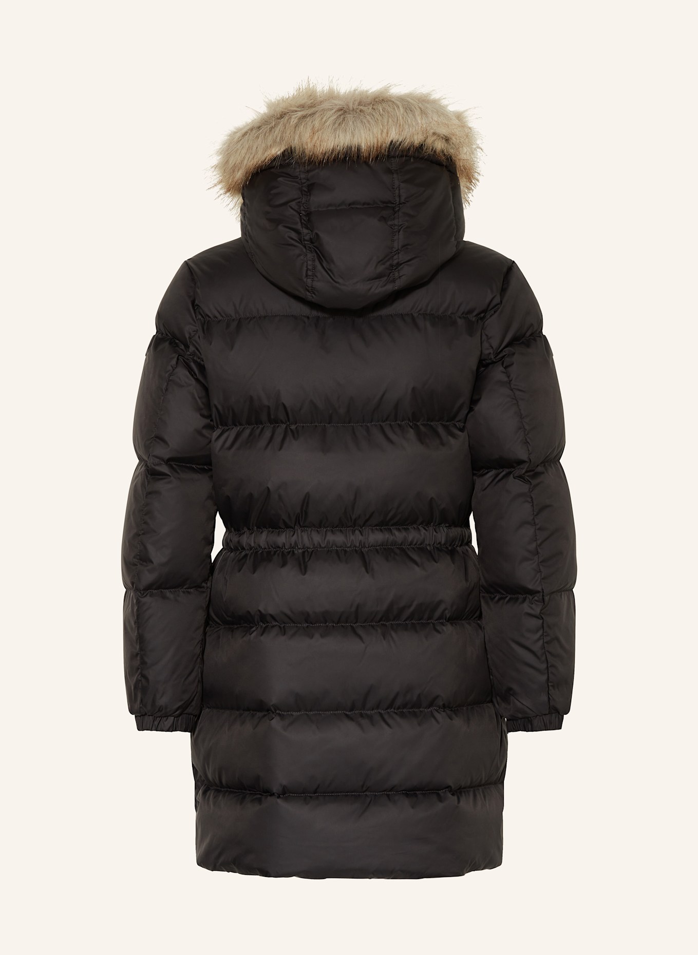 TOMMY HILFIGER Daunenmantel mit abnehmbarem Kunstfell: SCHWARZ