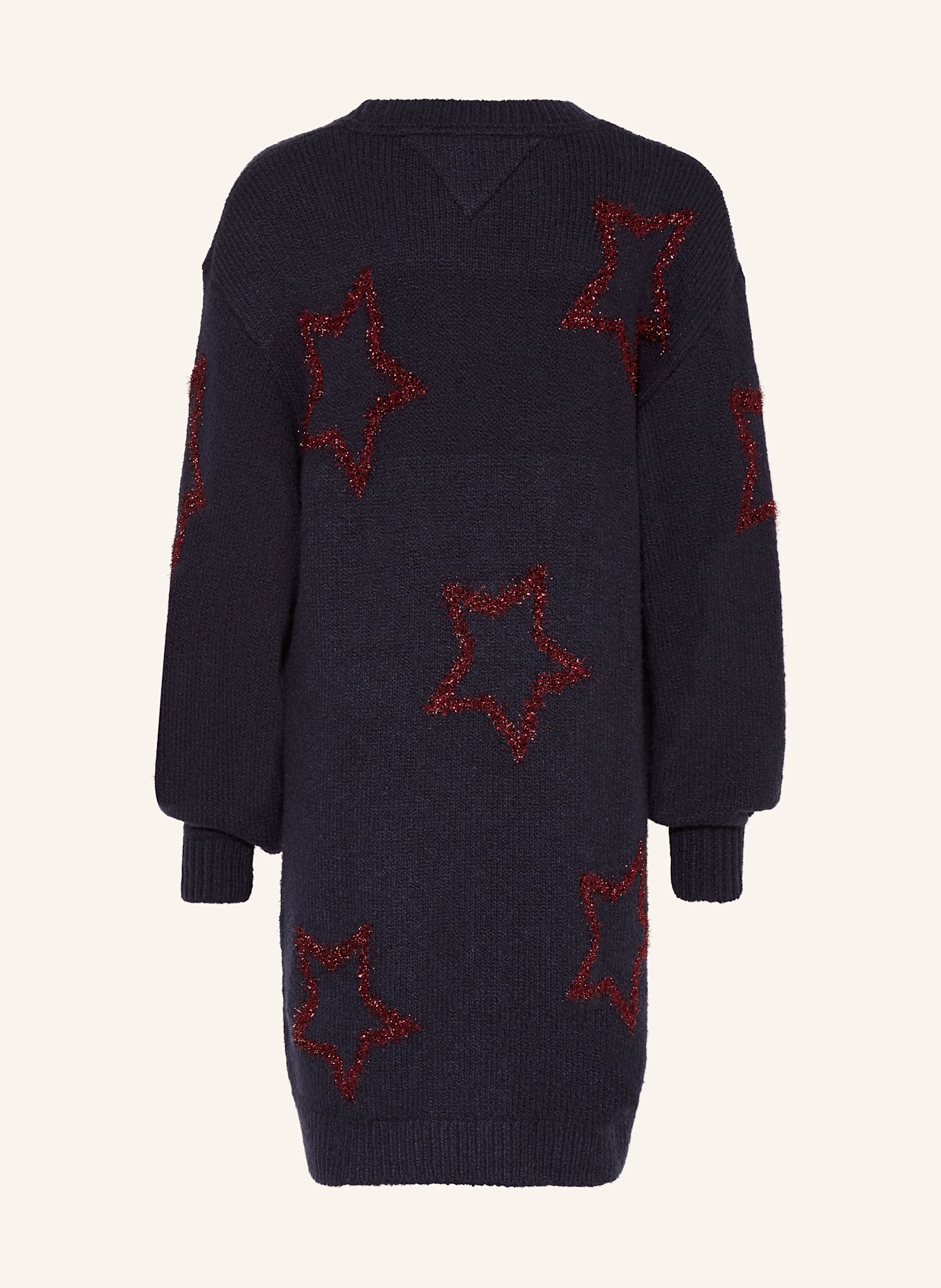TOMMY HILFIGER Stickad klänning med glittergarn: MÖRKBLÅ / MÖRKRÖD