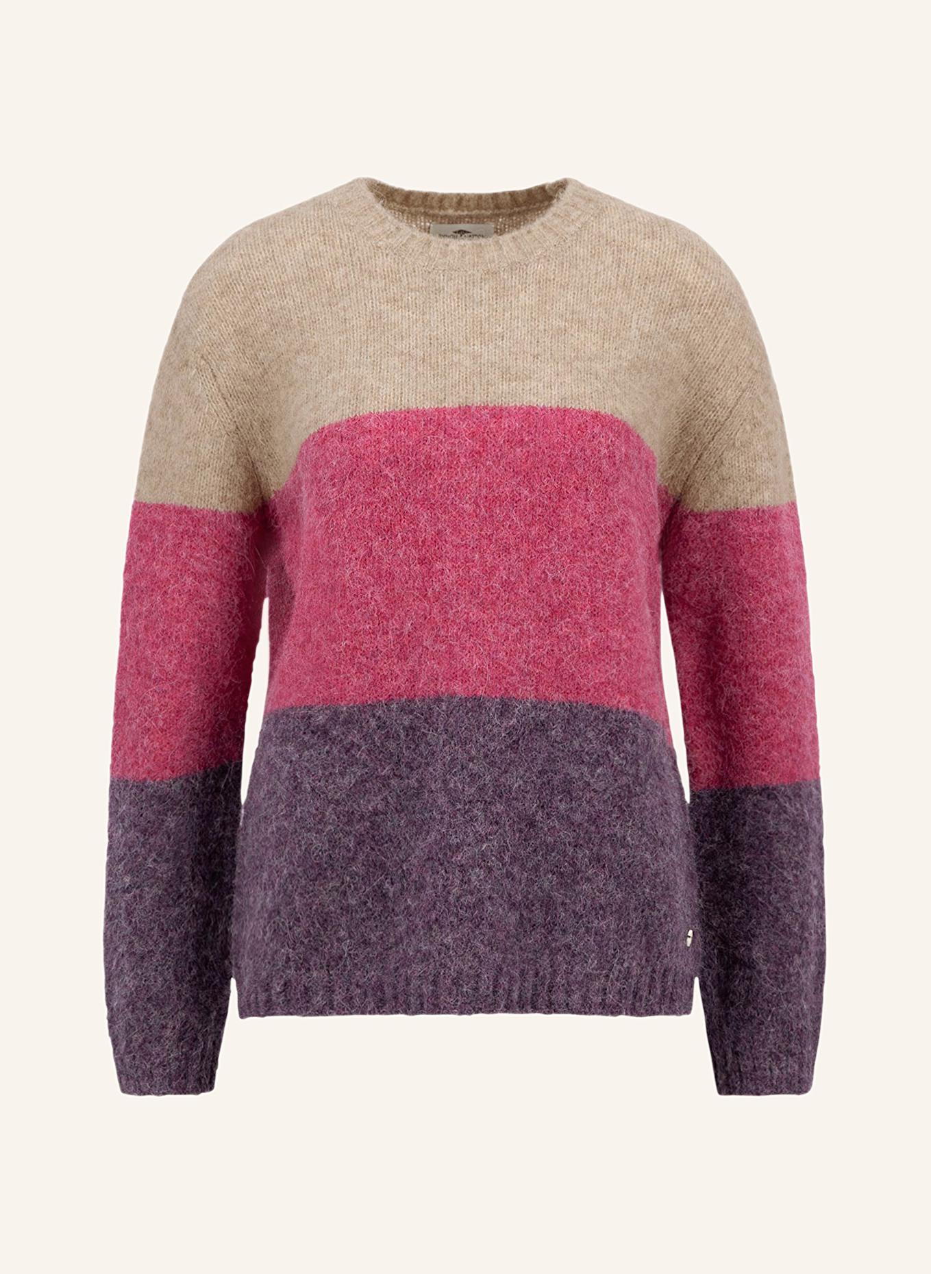 FYNCH-HATTON Pullover mit Alpaka: DUNKELLILA/ FUCHSIA/ BEIGE