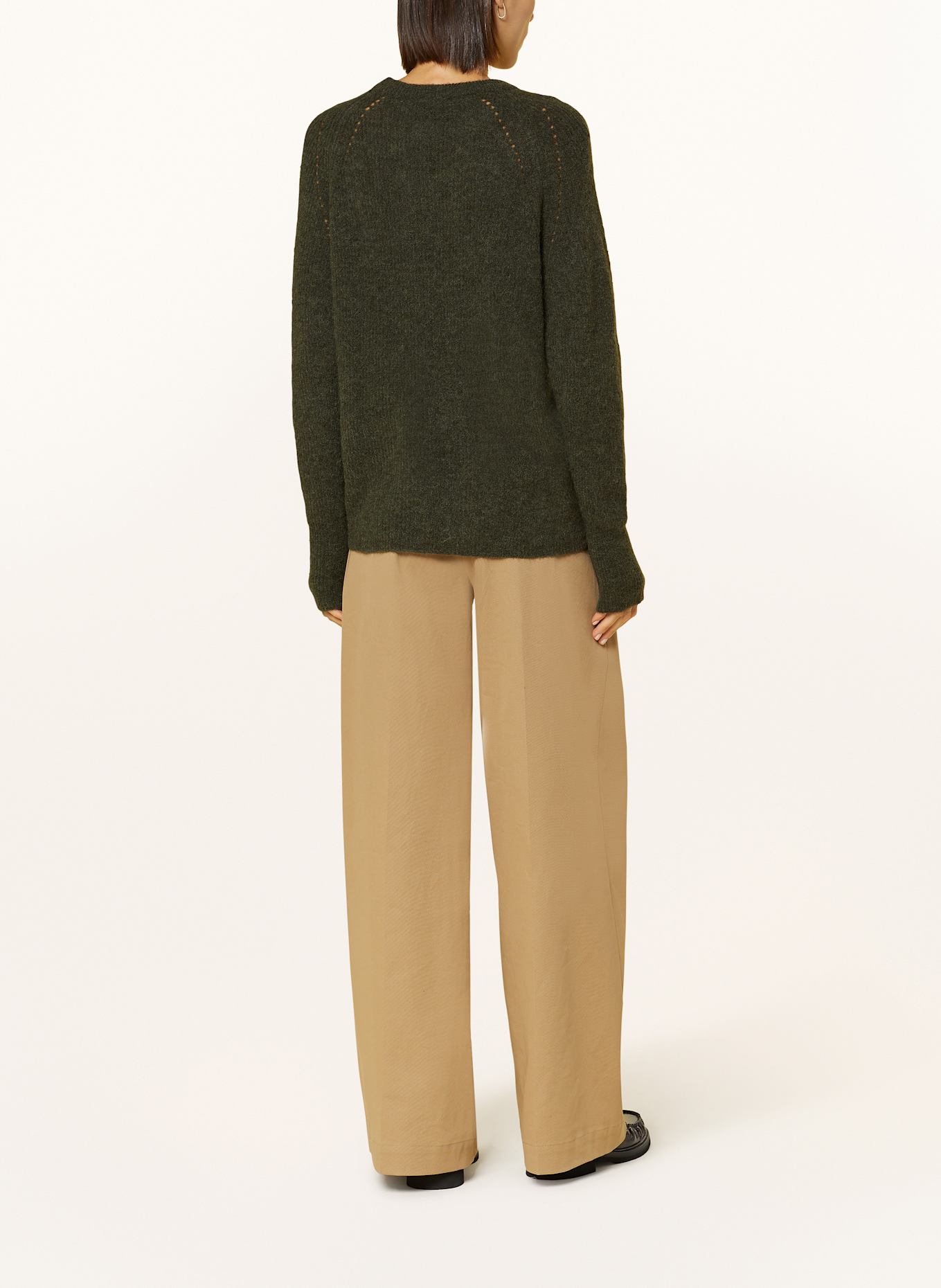 MOS MOSH Pullover MMTAMMY THORA mit Alapka und Cashmere: DUNKELGRÜN