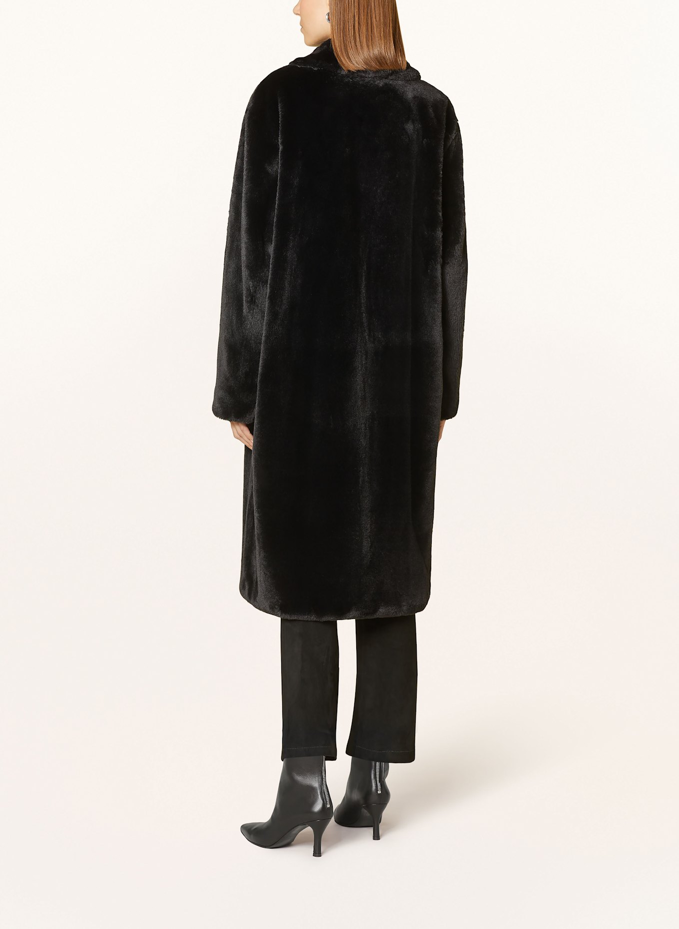 lilienfels Kunstpelz-Mantel: SCHWARZ