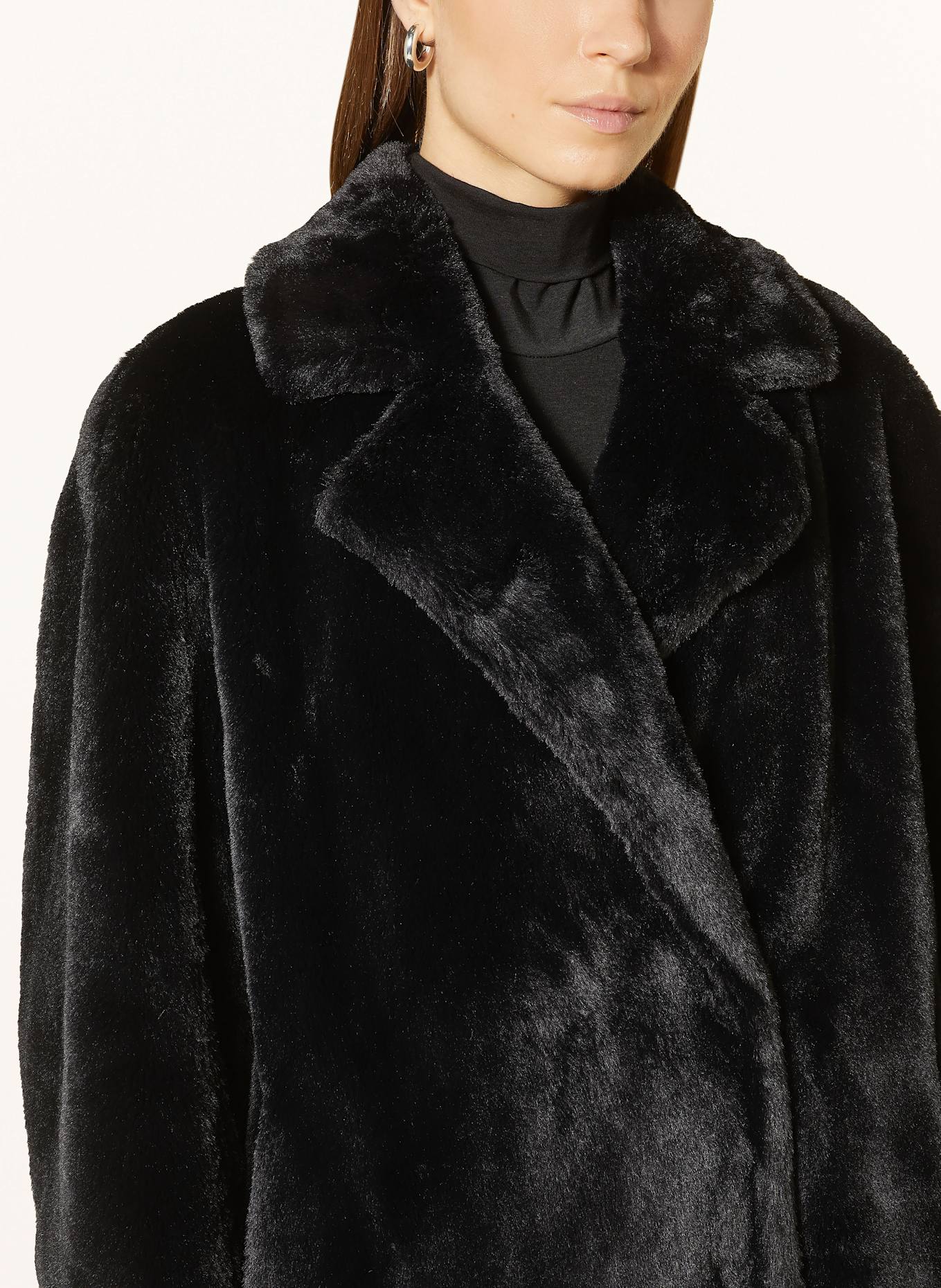 lilienfels Kunstpelz-Mantel: SCHWARZ