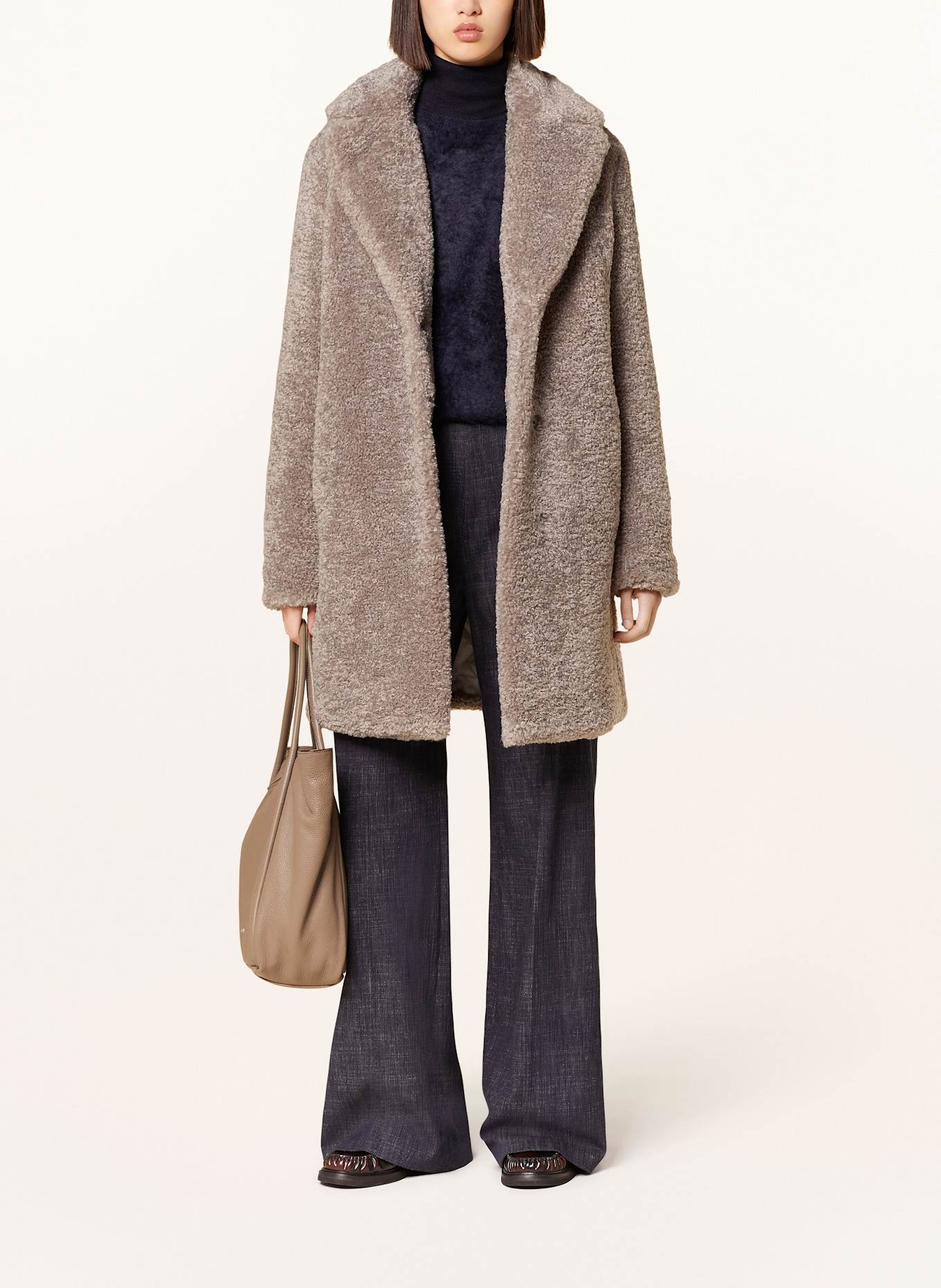 lilienfels Teddyfell-Mantel: TAUPE