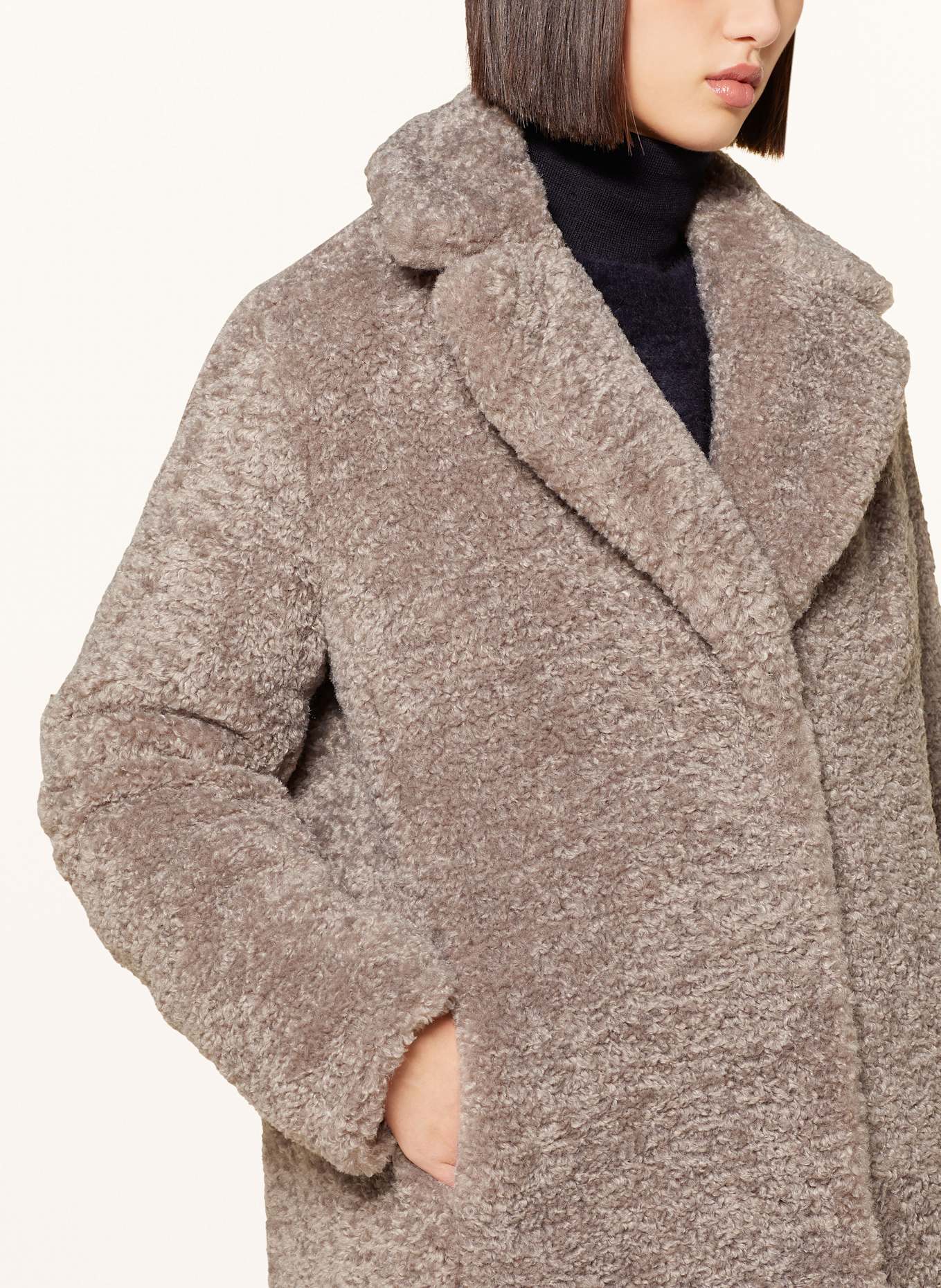 lilienfels Teddyfell-Mantel: TAUPE