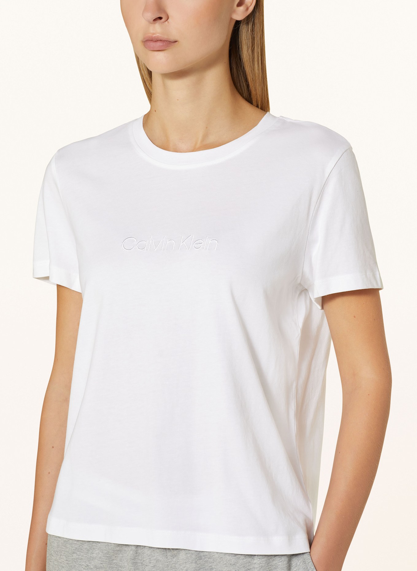 Calvin Klein Pajama shirt PURE COTTON in white