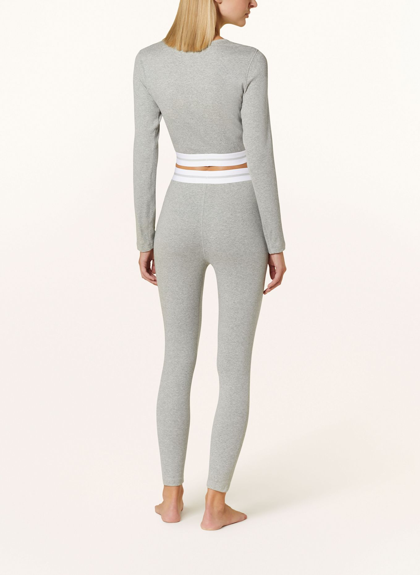 Calvin Klein COTTON STRETCH RIB lounge leggings: LIGHT GRAY