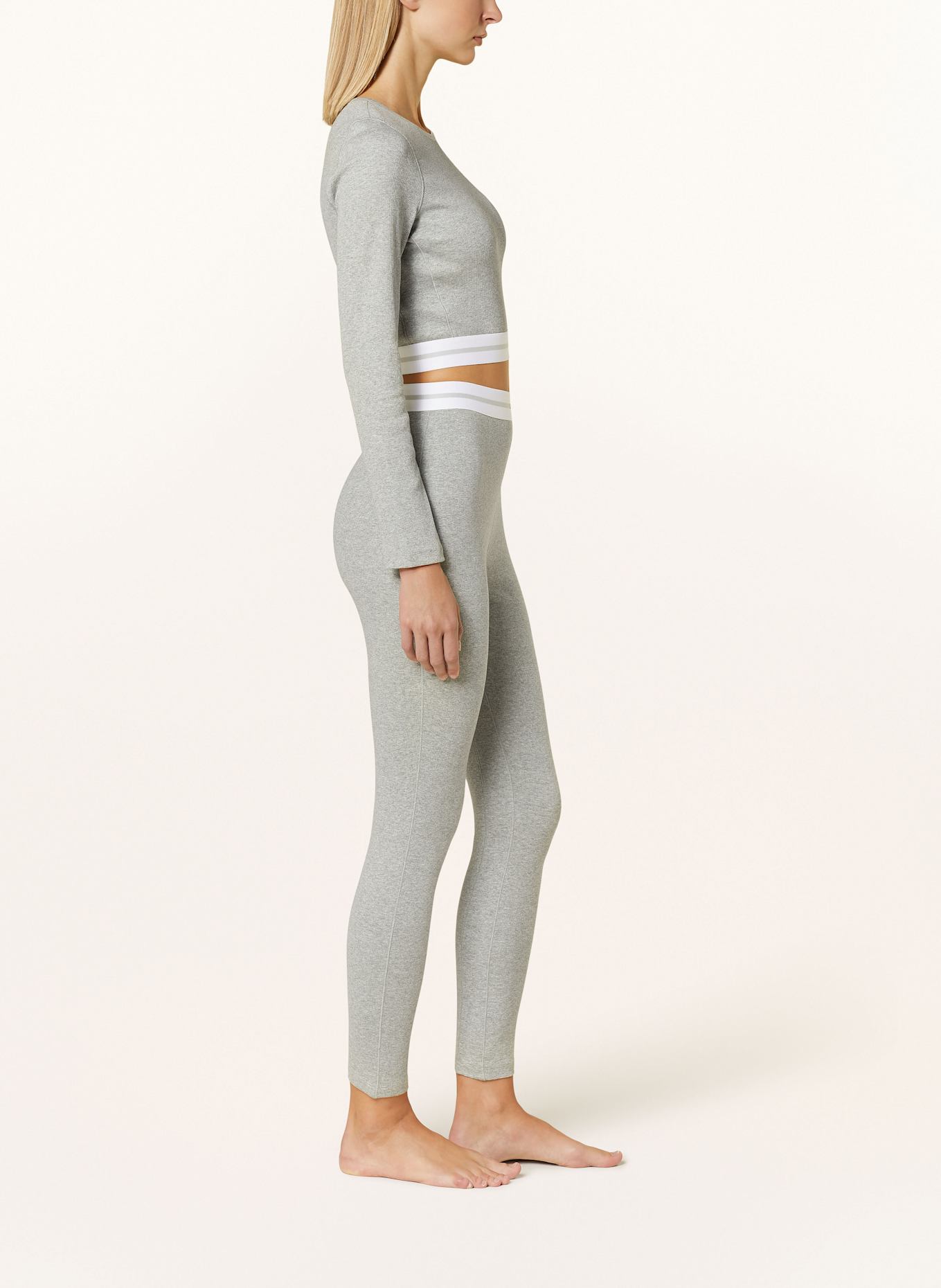 Calvin Klein COTTON STRETCH RIB lounge leggings: LIGHT GRAY