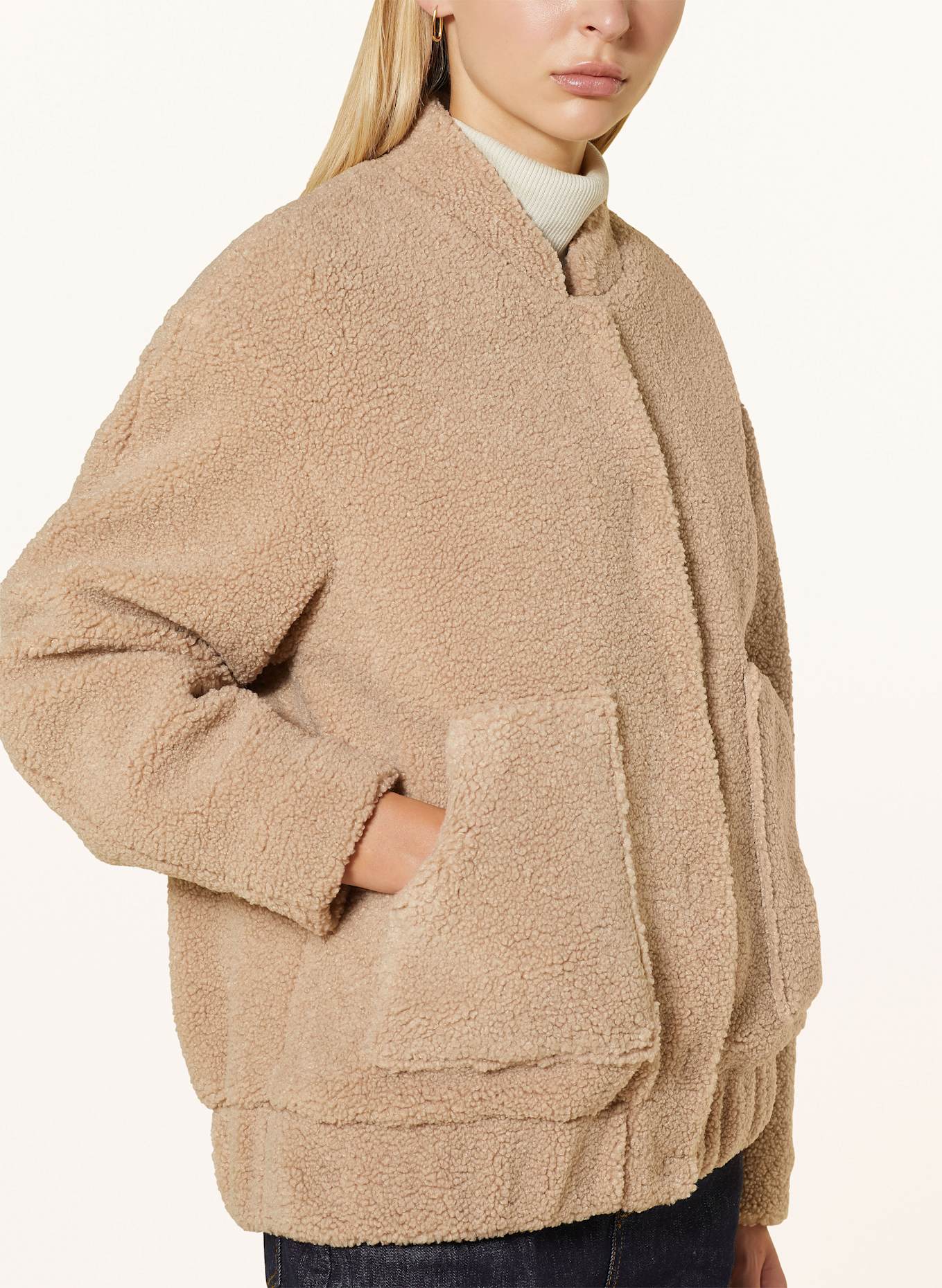 comma casual identity Teddyfell-Blouson, Farbe: BEIGE (Bild 4)