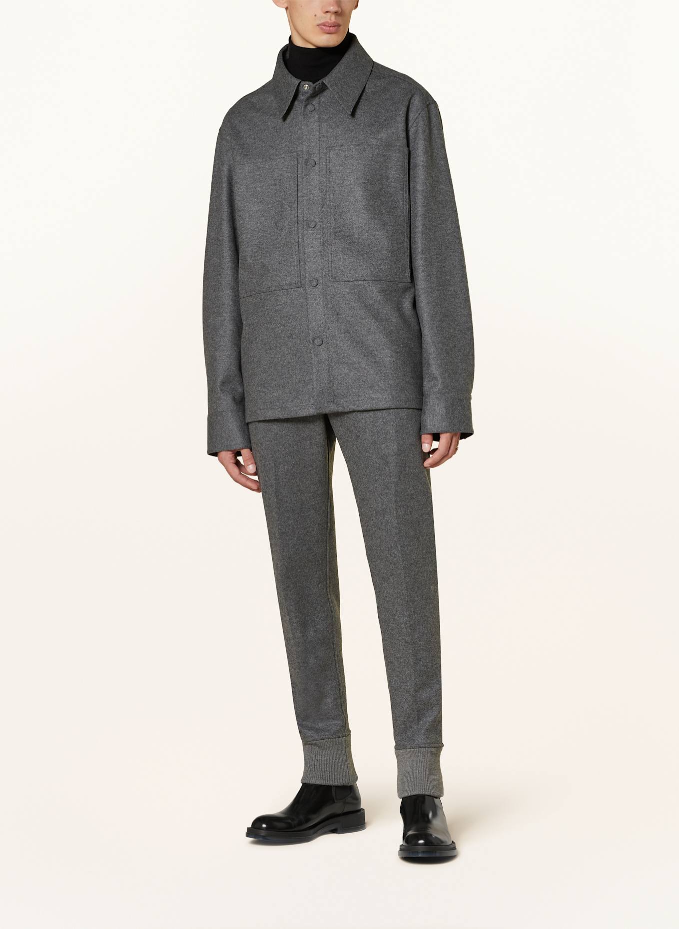 JIL SANDER Košile Comfort Fit: ŠEDÁ