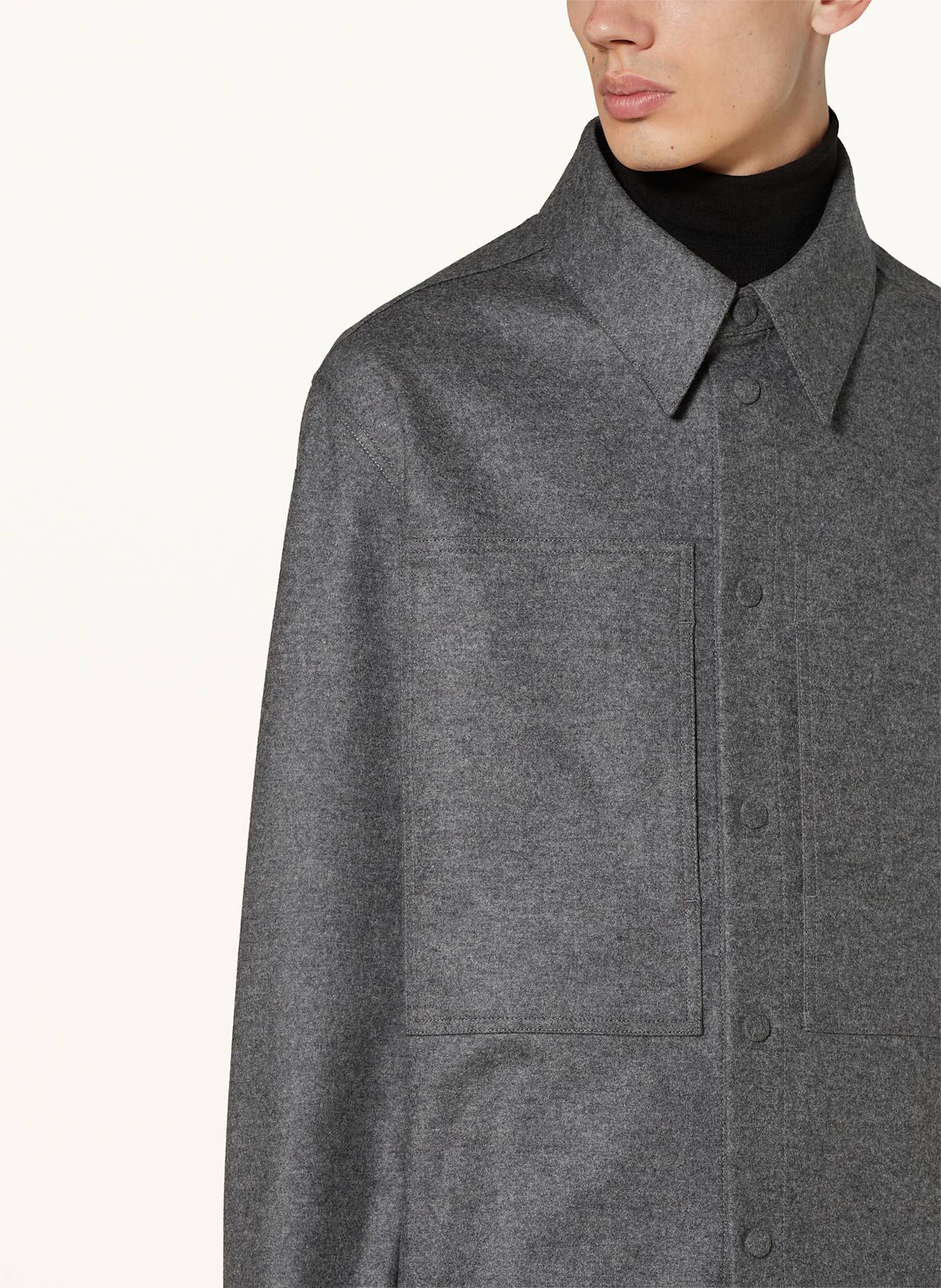 JIL SANDER Košile Comfort Fit: ŠEDÁ