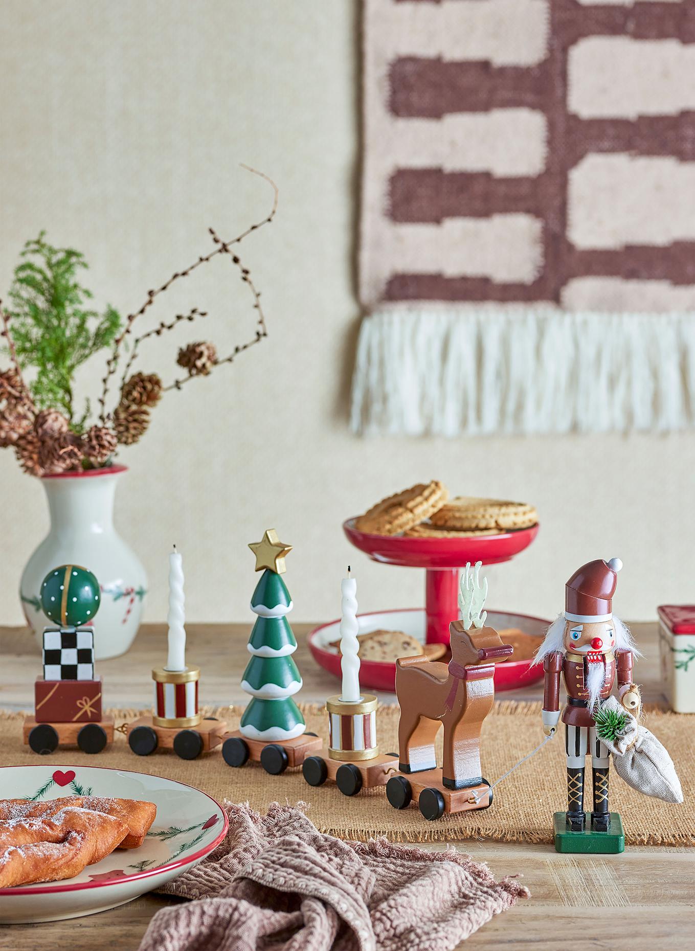 Bloomingville 6-tlg. Dekofiguren-Set VADIM: GRÜN / BRAUN / ROT