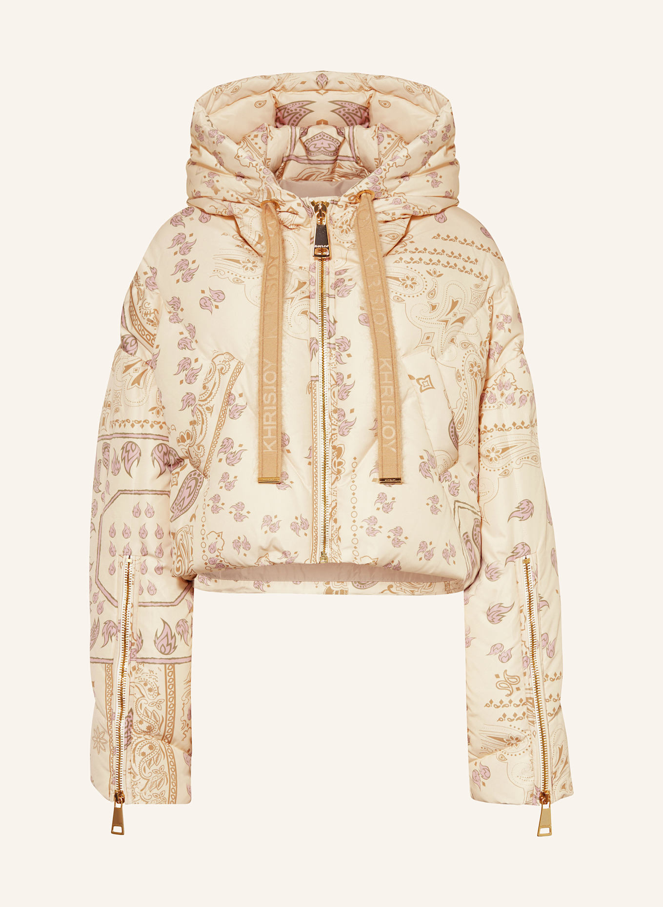 KHRISJOY Cropped down jacket BANDANA: CREAM / PINK / GREEN