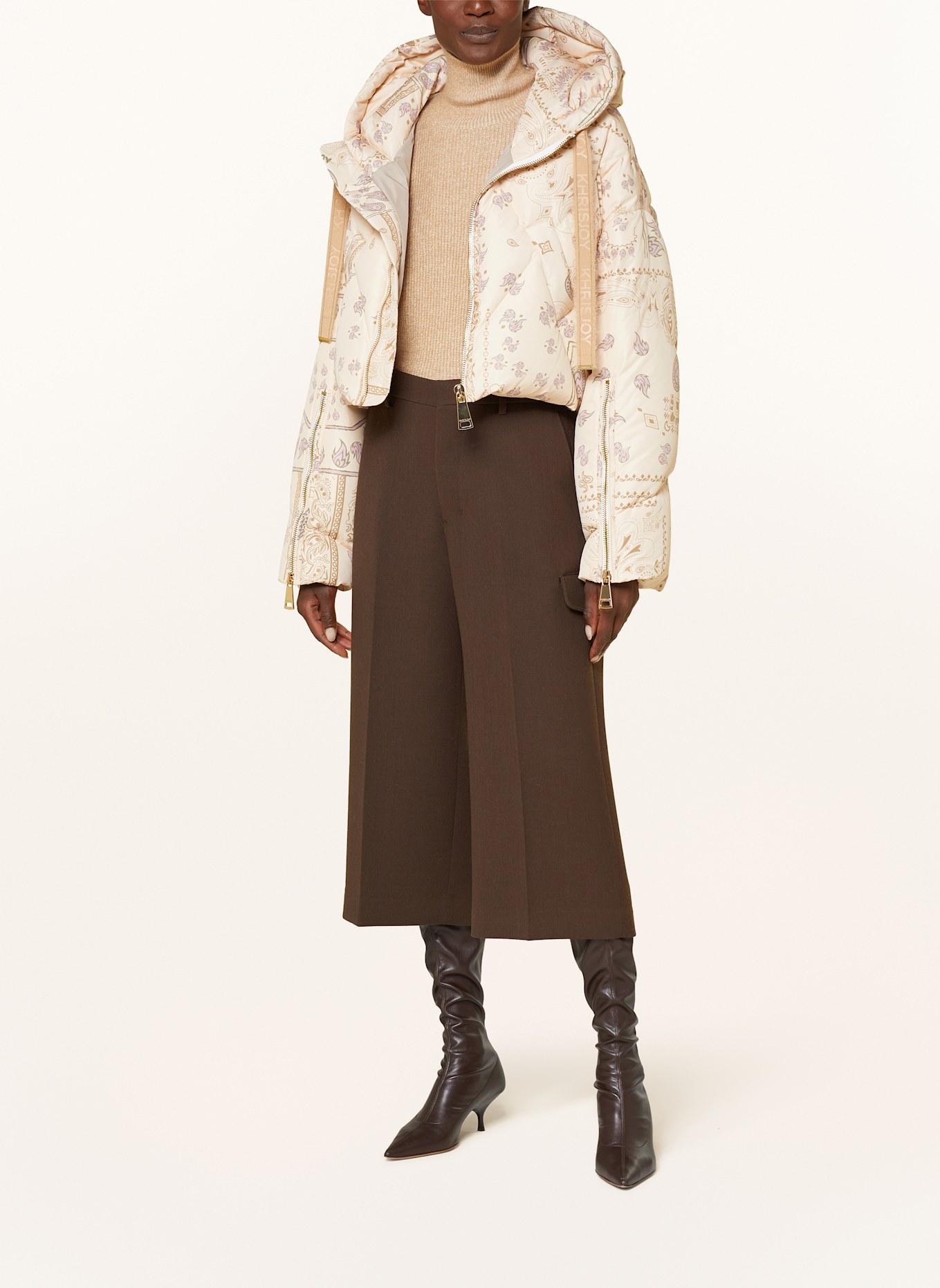 KHRISJOY Cropped down jacket BANDANA: CREAM / PINK / GREEN