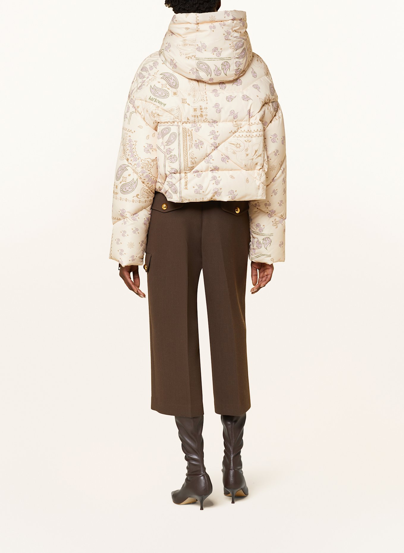 KHRISJOY Cropped down jacket BANDANA: CREAM / PINK / GREEN