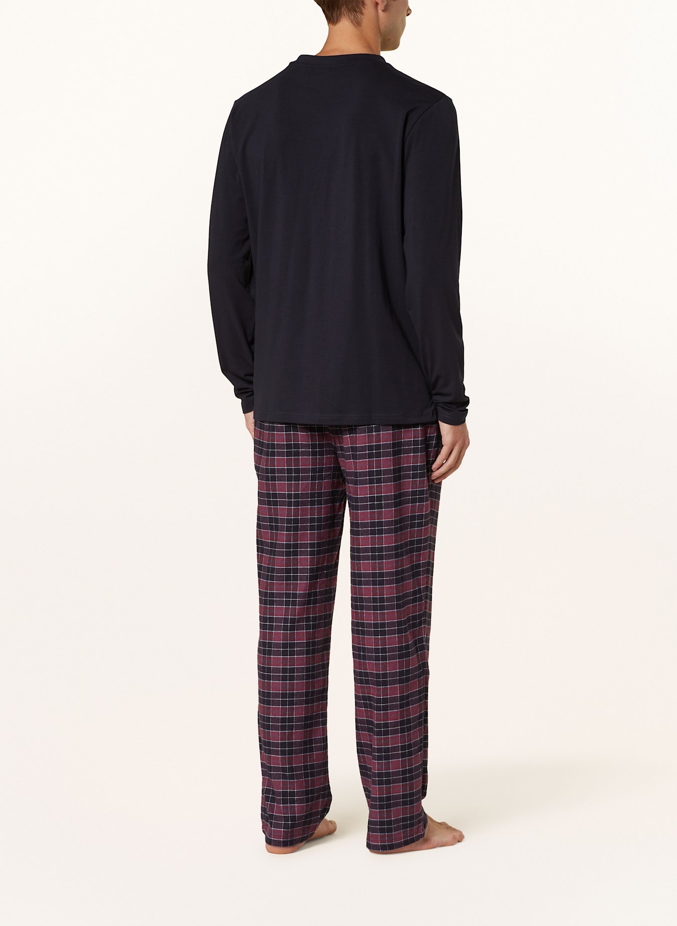 TOMMY HILFIGER Piżama: GRANATOWY / CIEMNOCZERWONY