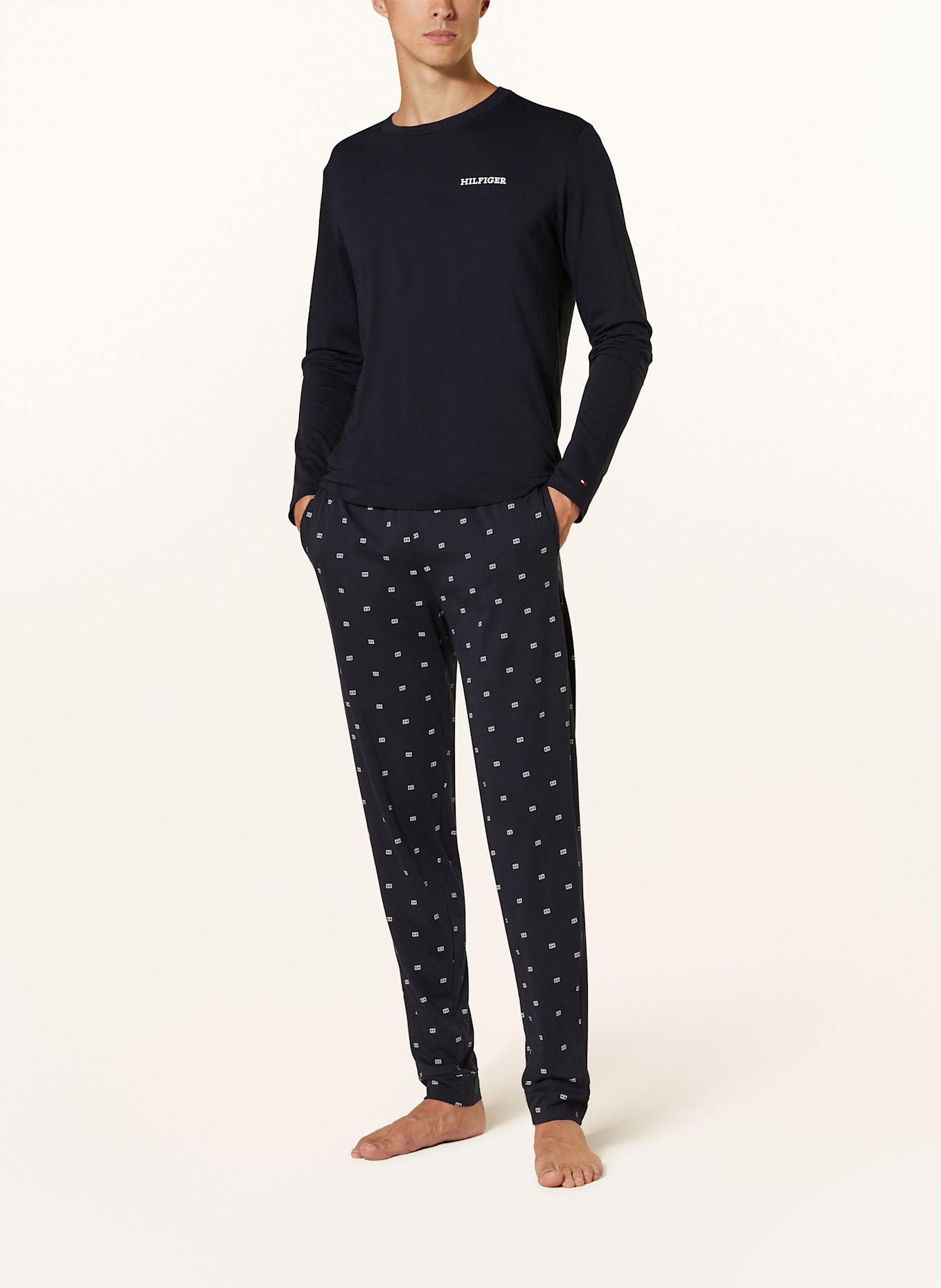 TOMMY HILFIGER Schlafanzug: DUNKELBLAU