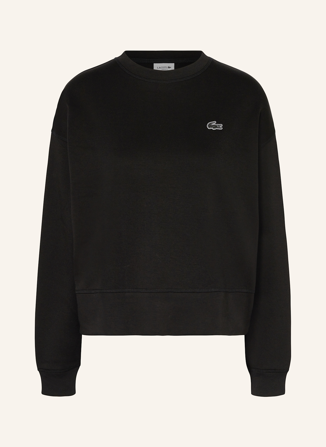 LACOSTE Oversized-Sweatshirt: SCHWARZ