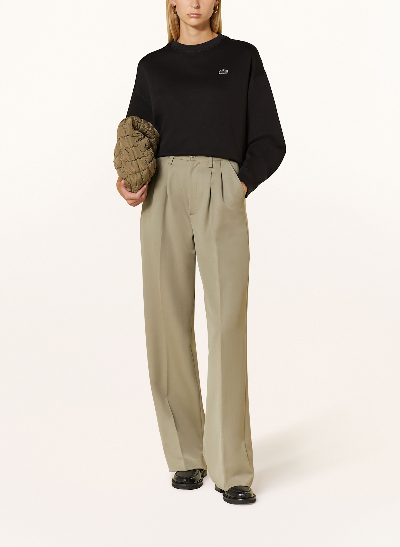 LACOSTE Oversized-Sweatshirt: SCHWARZ