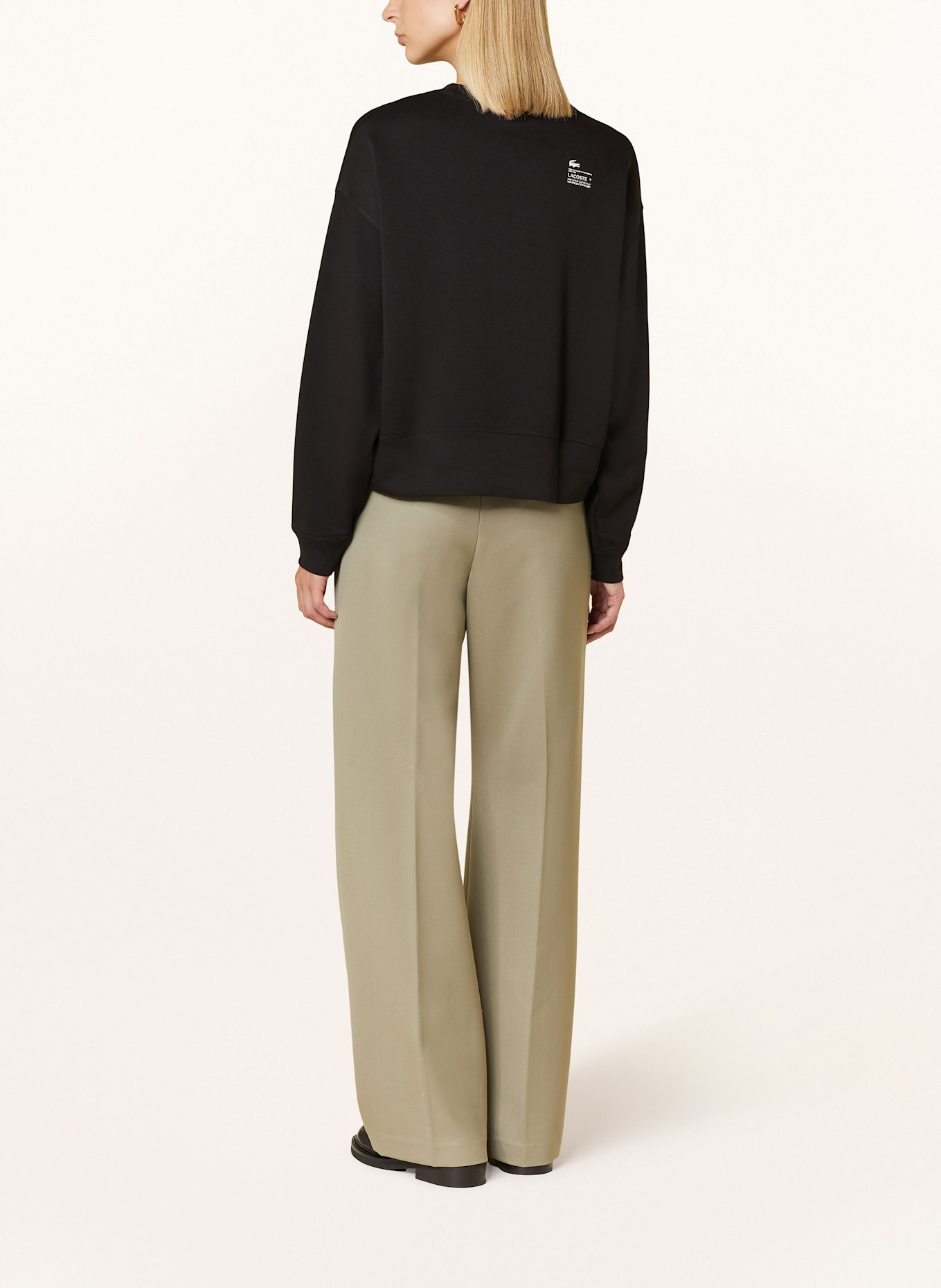 LACOSTE Oversized-Sweatshirt: SCHWARZ