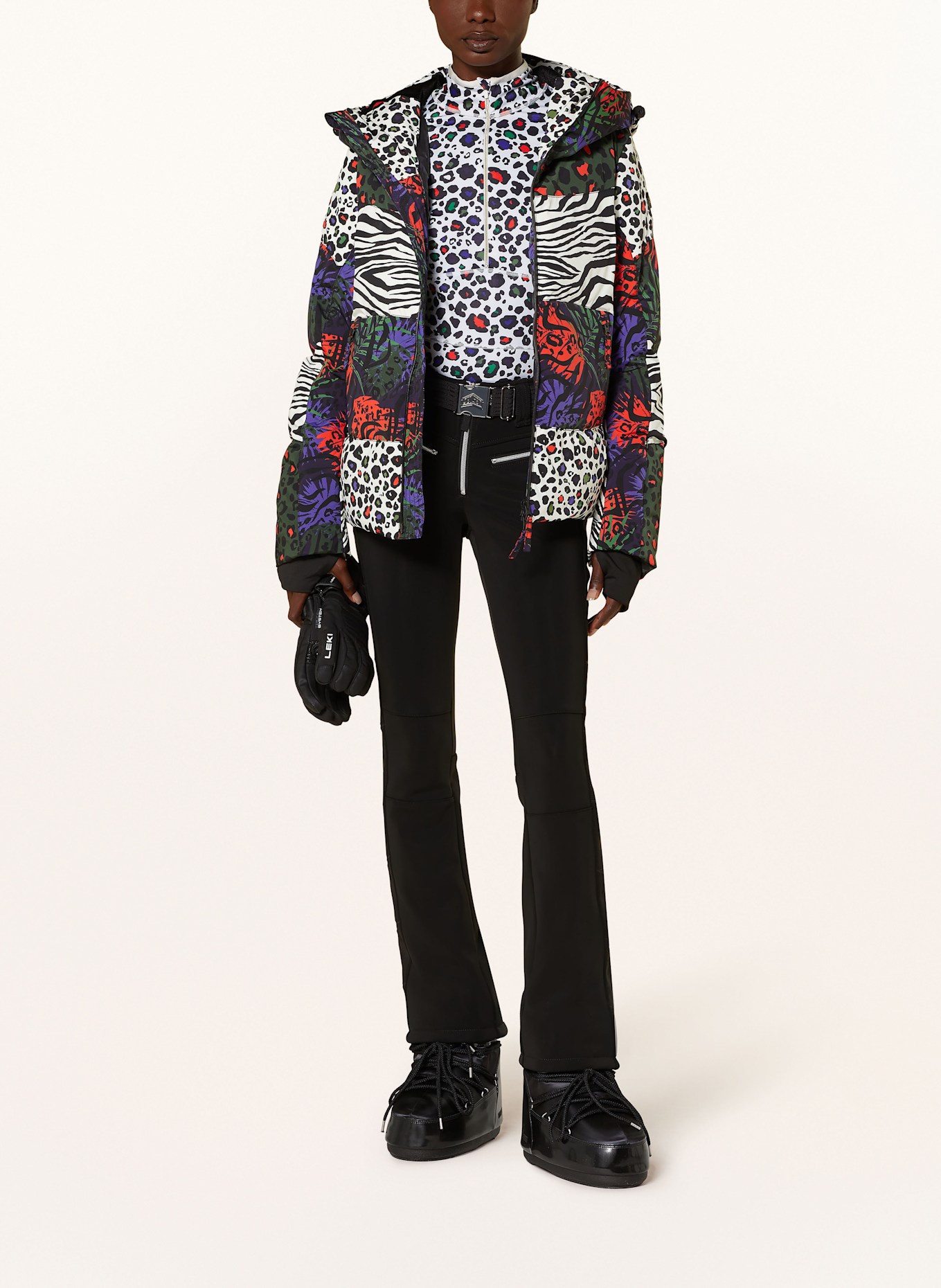 JET SET Midlayer GINGER: SCHWARZ/ WEISS/ DUNKELGRÜN