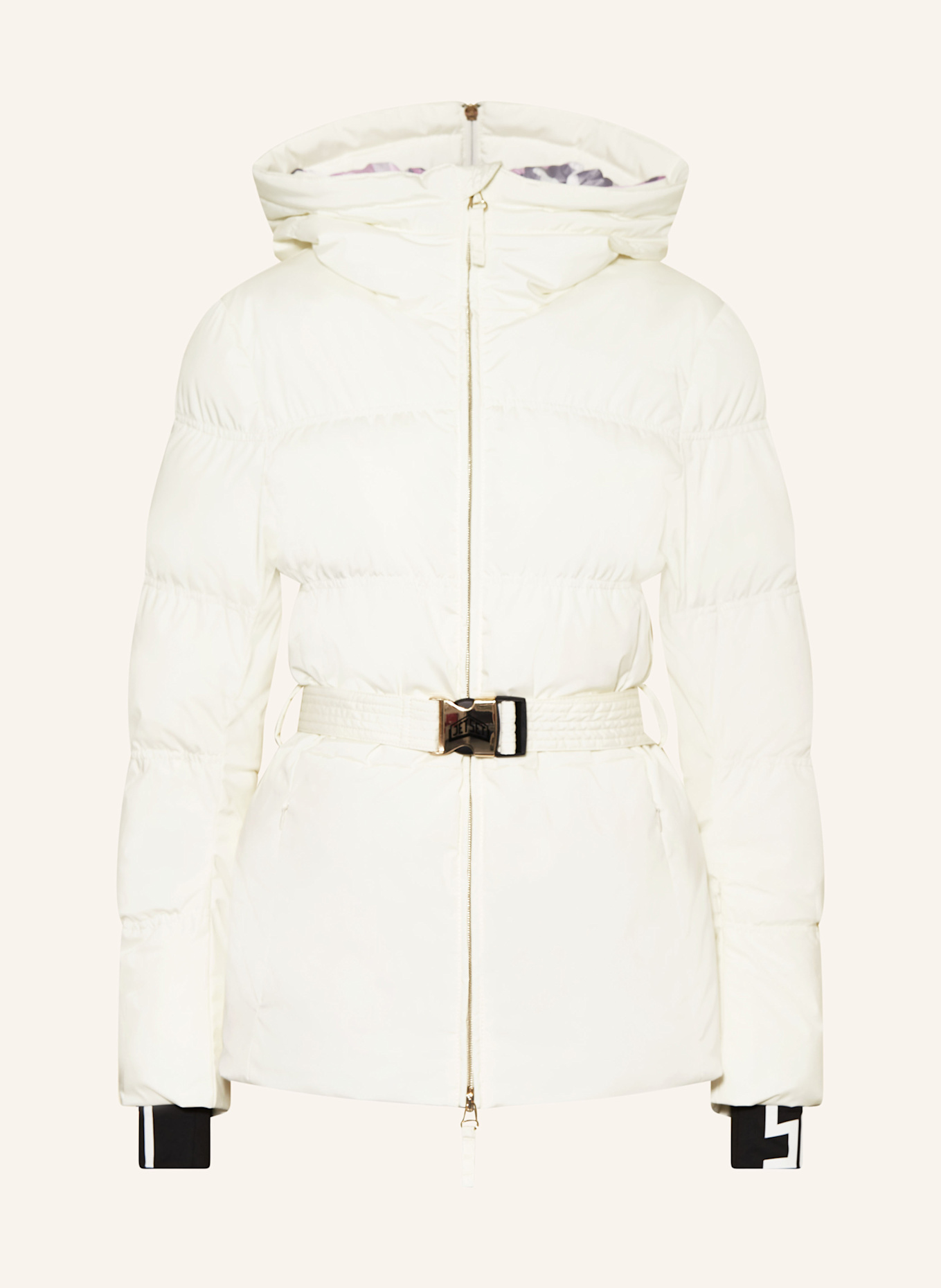 White belted ski jacket top