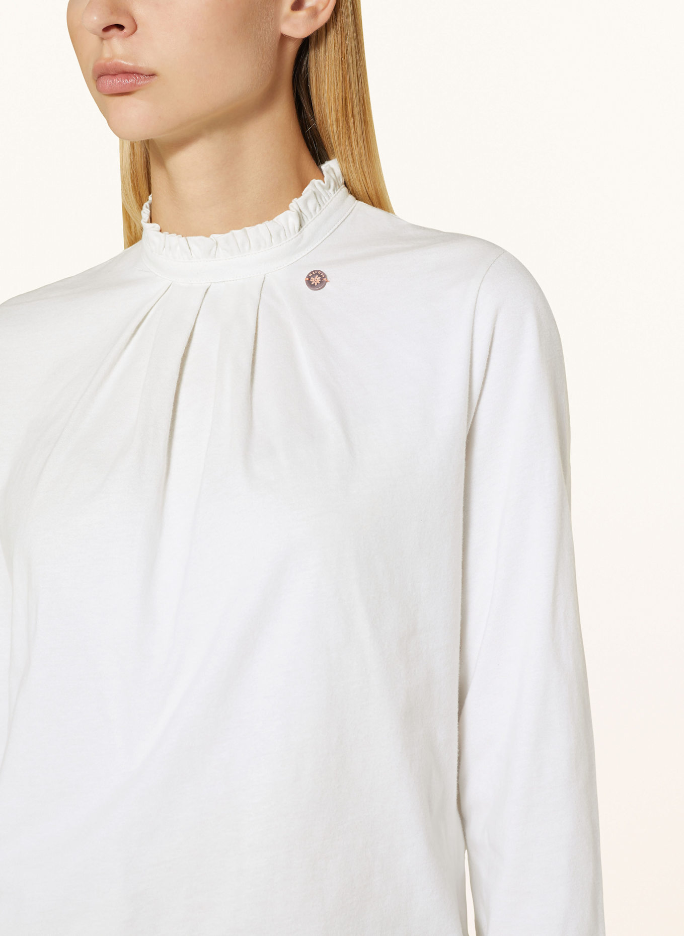 maloja ULLYM. long sleeve shirt with ruffles in ecru
