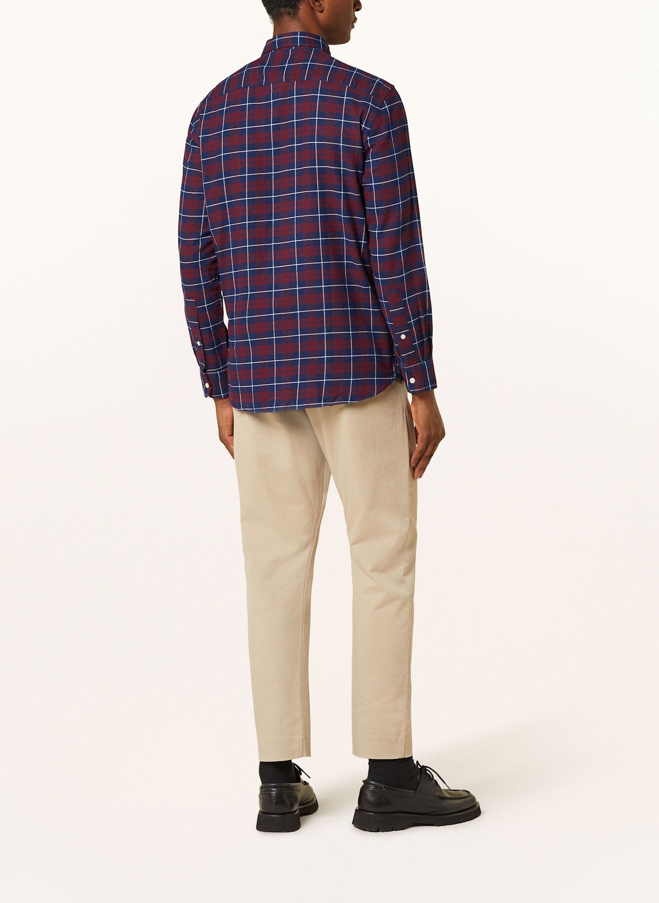 TOMMY HILFIGER Flanellhemd Regular Fit: DUNKELROT / DUNKELBLAU