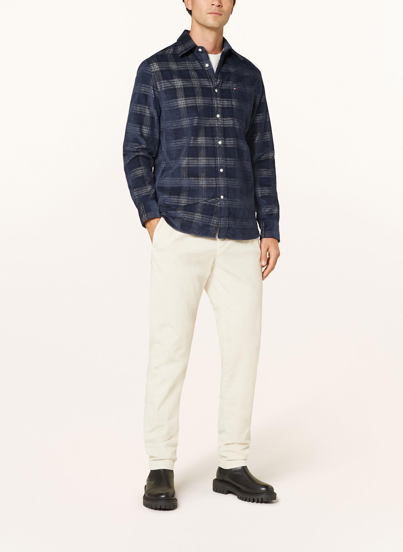 TOMMY HILFIGER Cordhemd Regular Fit: DUNKELBLAU / CREME