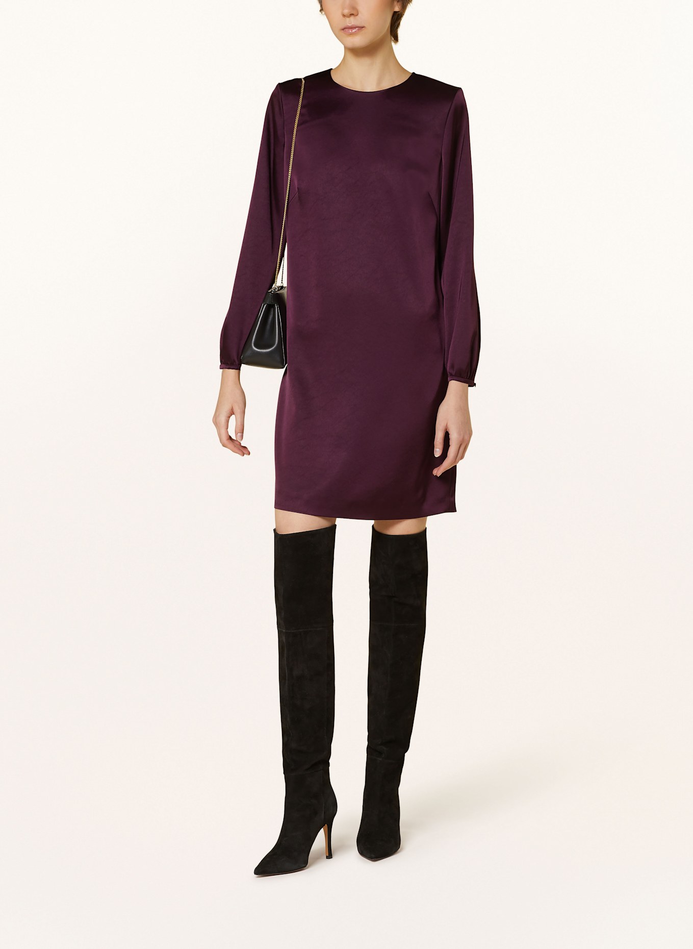 LUISA CERANO satijnen jurk: DONKERROOD