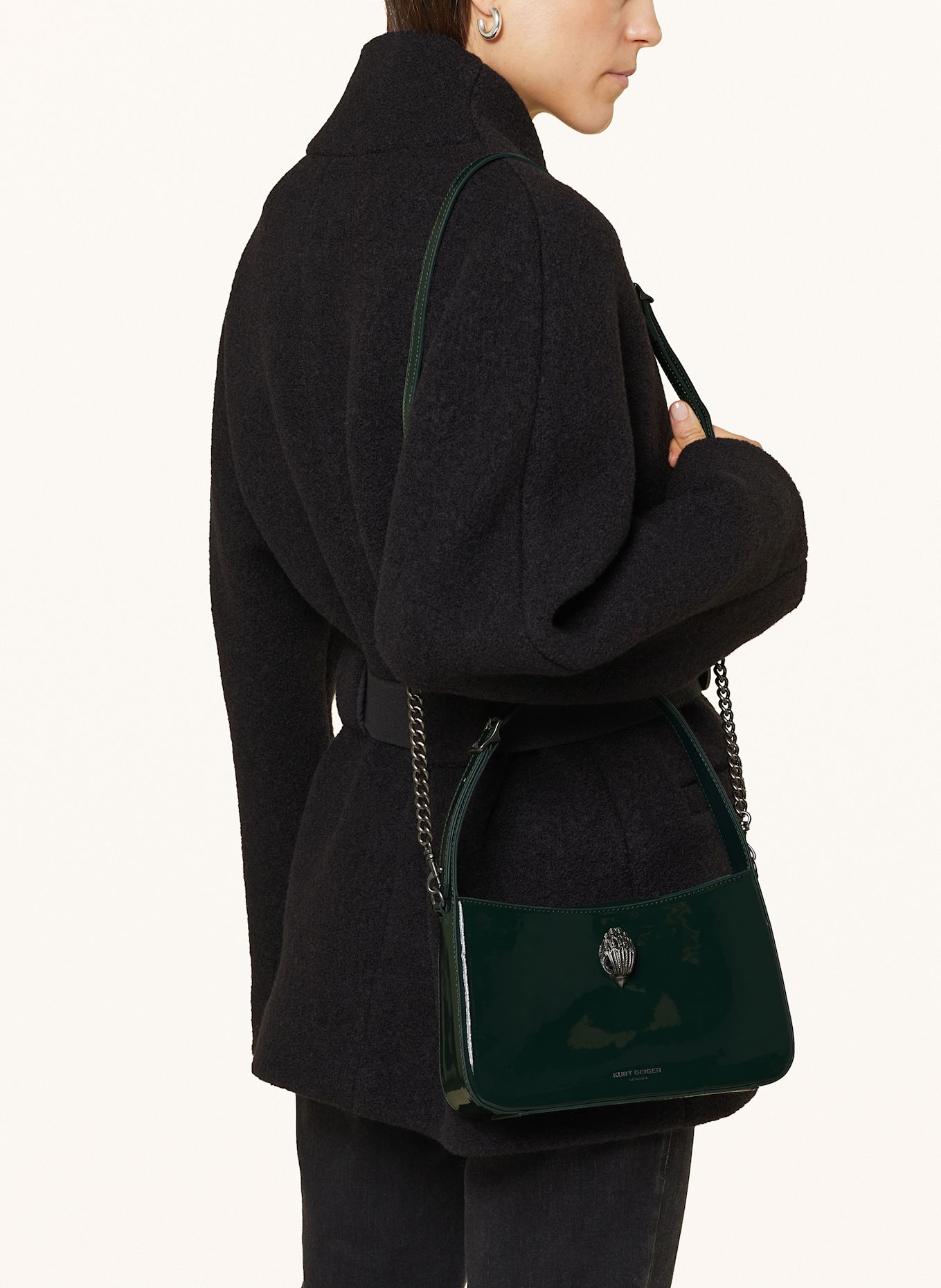 KURT GEIGER Baguette Bag BOND MEDIUM in dunkelgrun