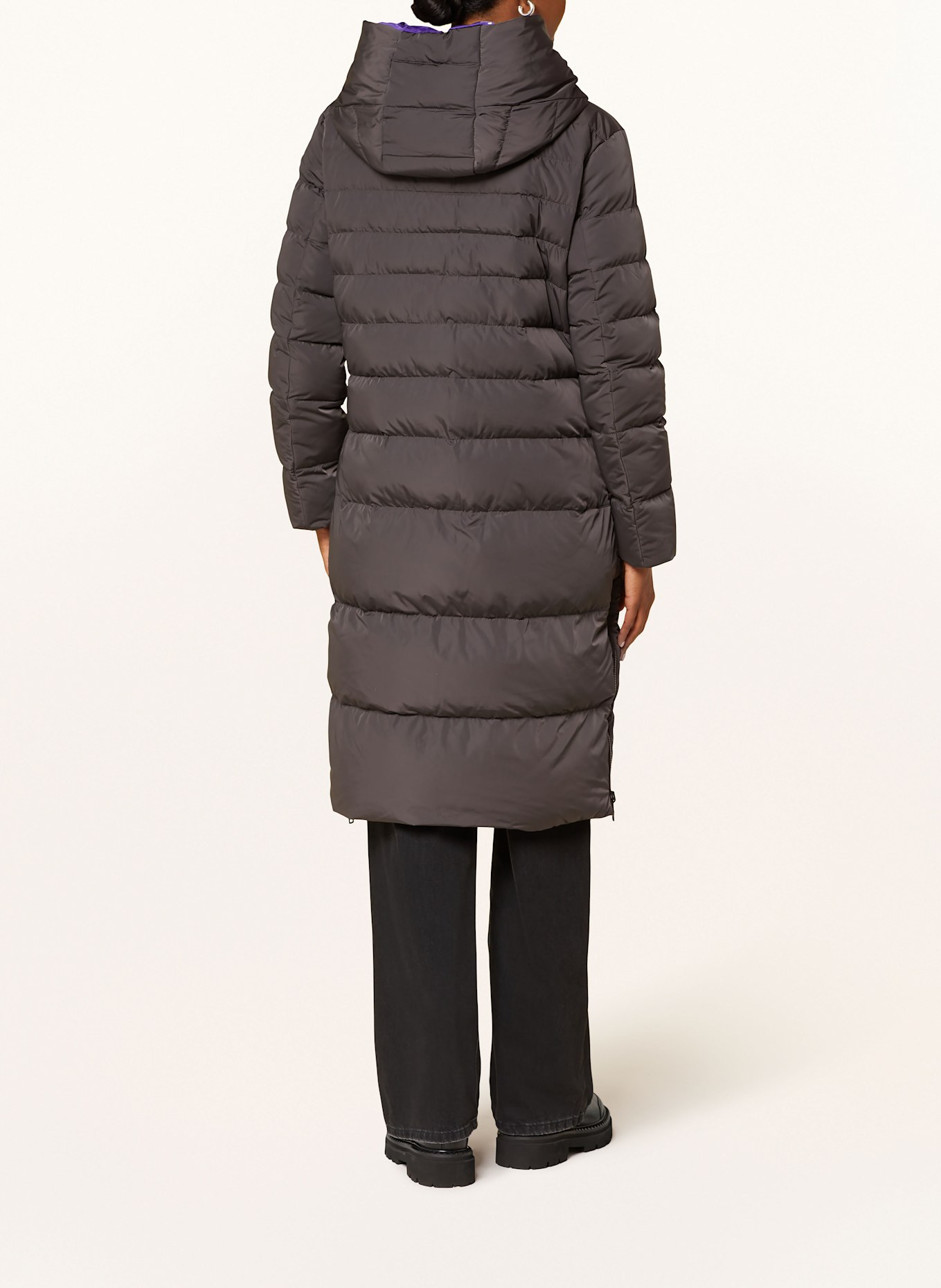 RINO & PELLE Steppmantel KEILA: DUNKELGRAU / LILA