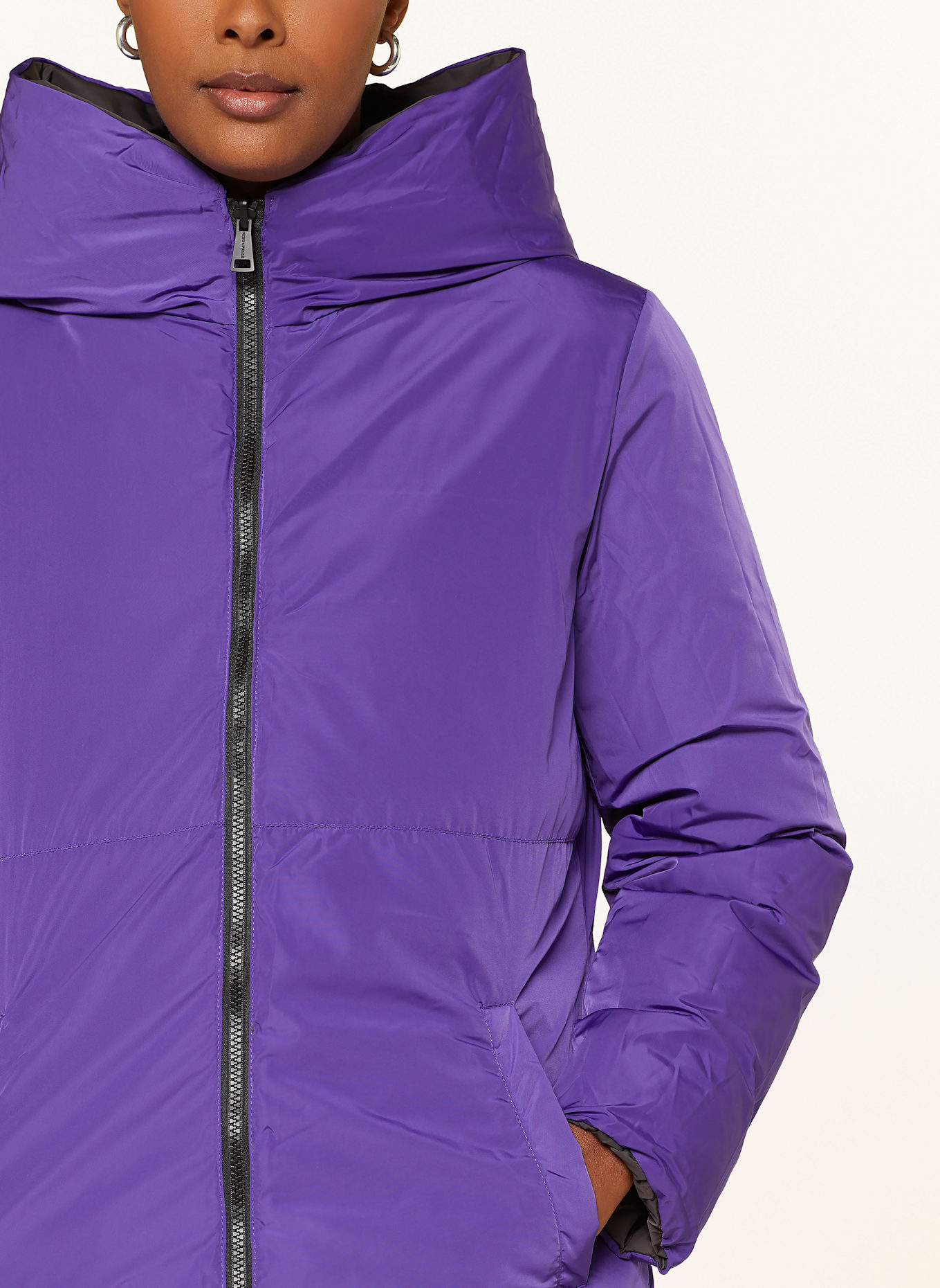 RINO & PELLE Steppmantel KEILA: DUNKELGRAU / LILA