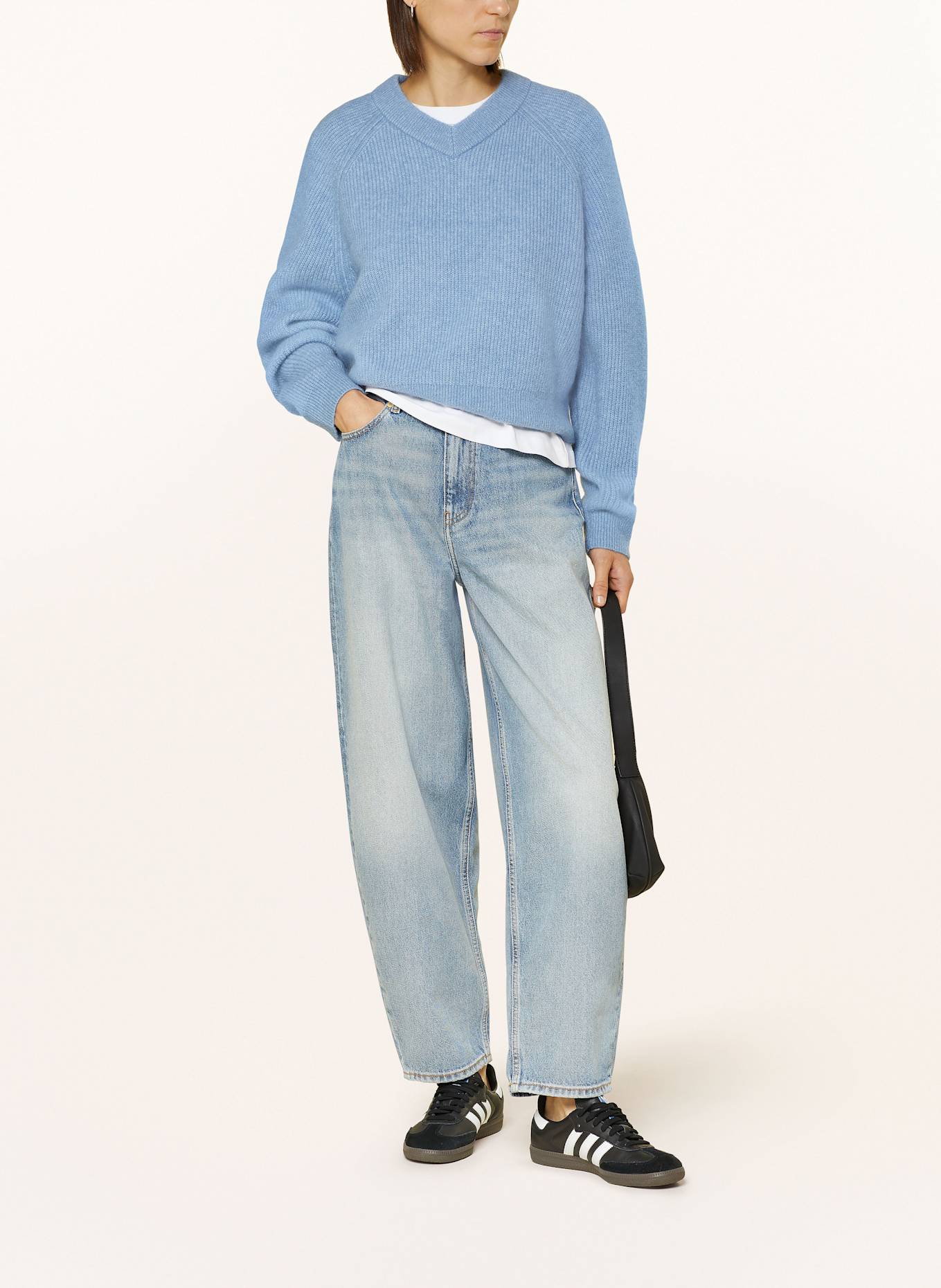 Alpaka Marco Polo Schurwolle Pullover O Polo Denim Schurwolle