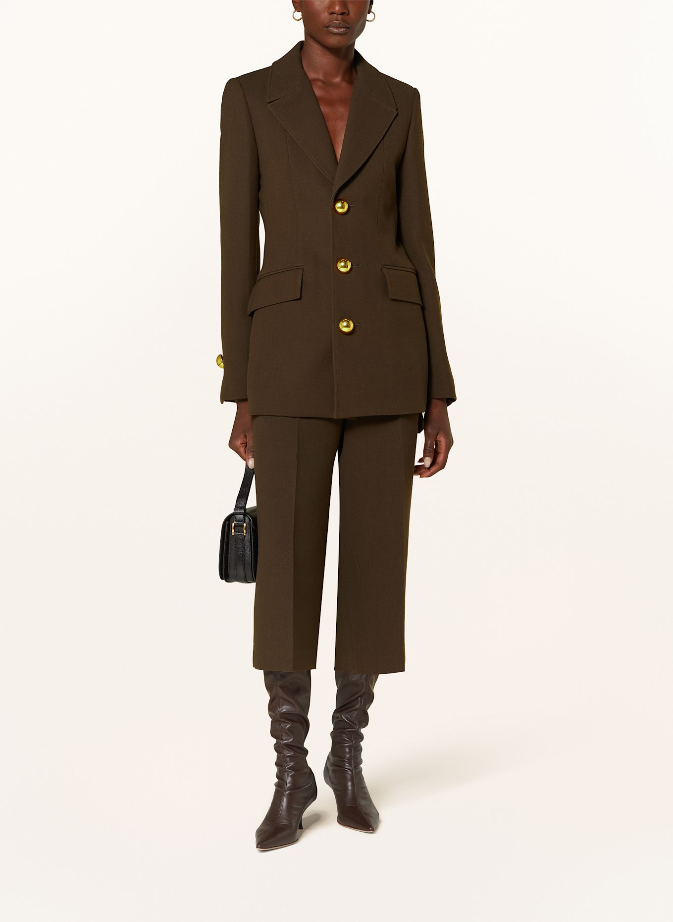 AMI PARIS Long blazer in dark brown