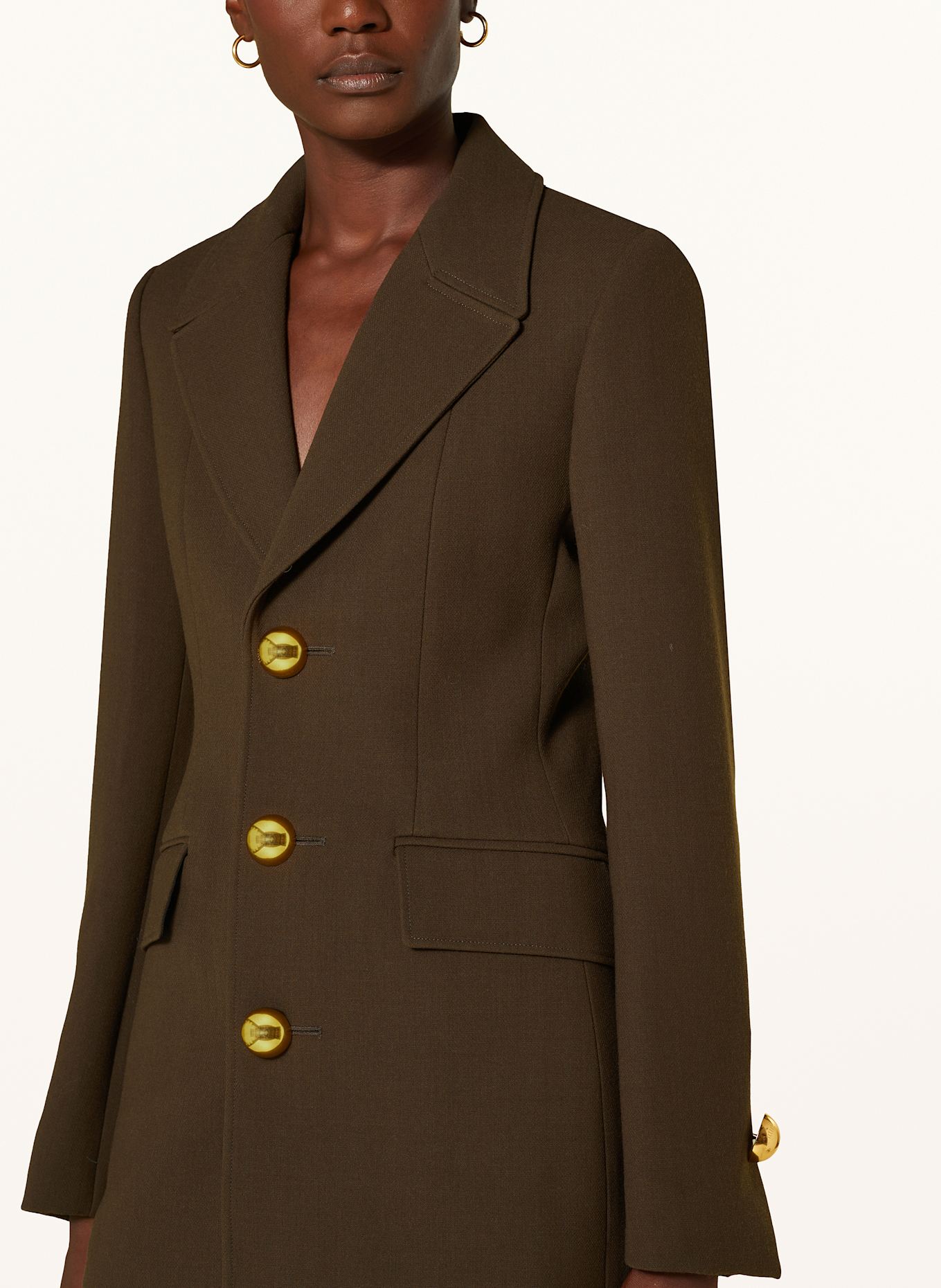 AMI PARIS Long blazer in dark brown