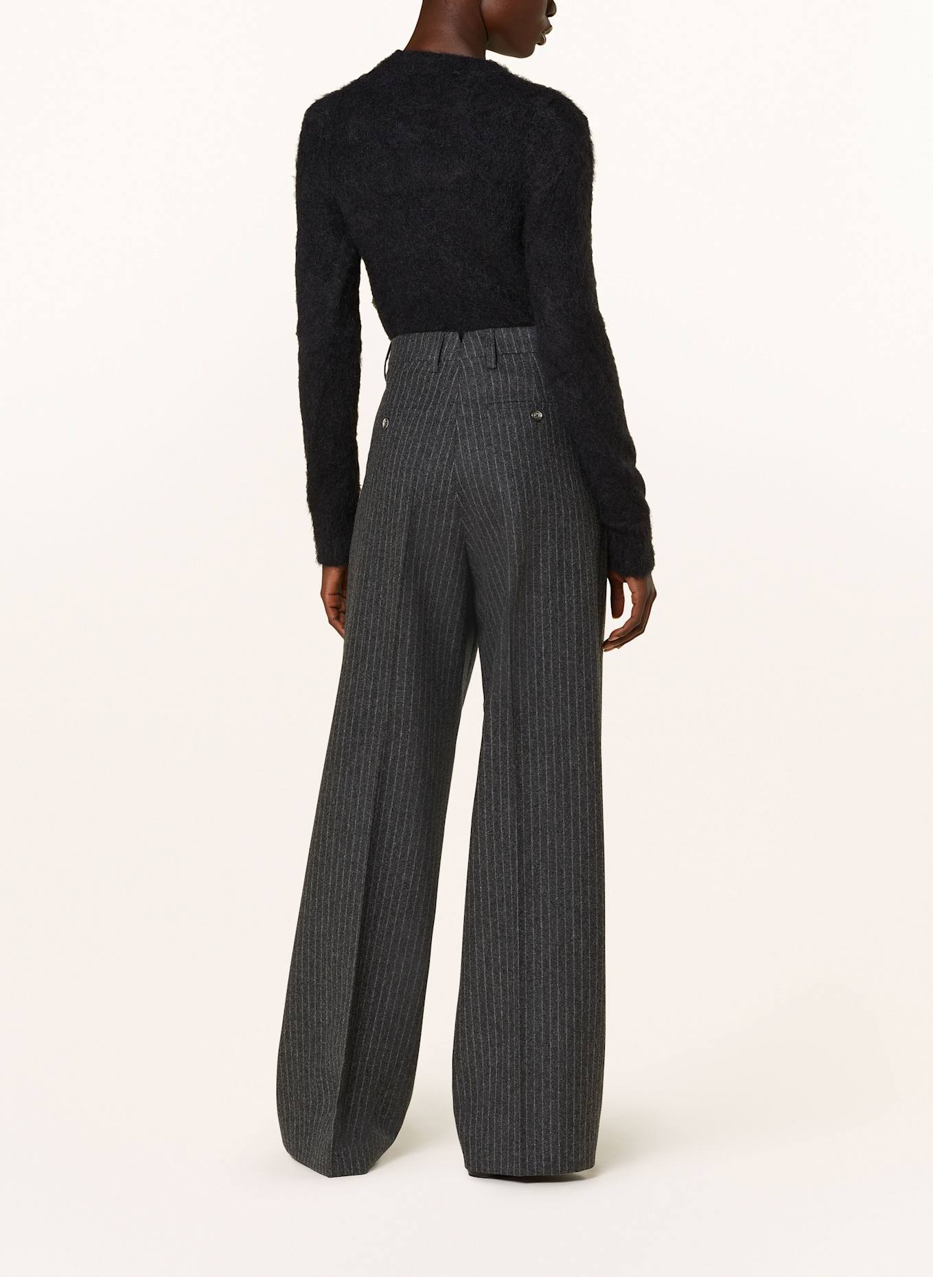 AMI PARIS Marlenehose: DUNKELGRAU / HELLGRAU