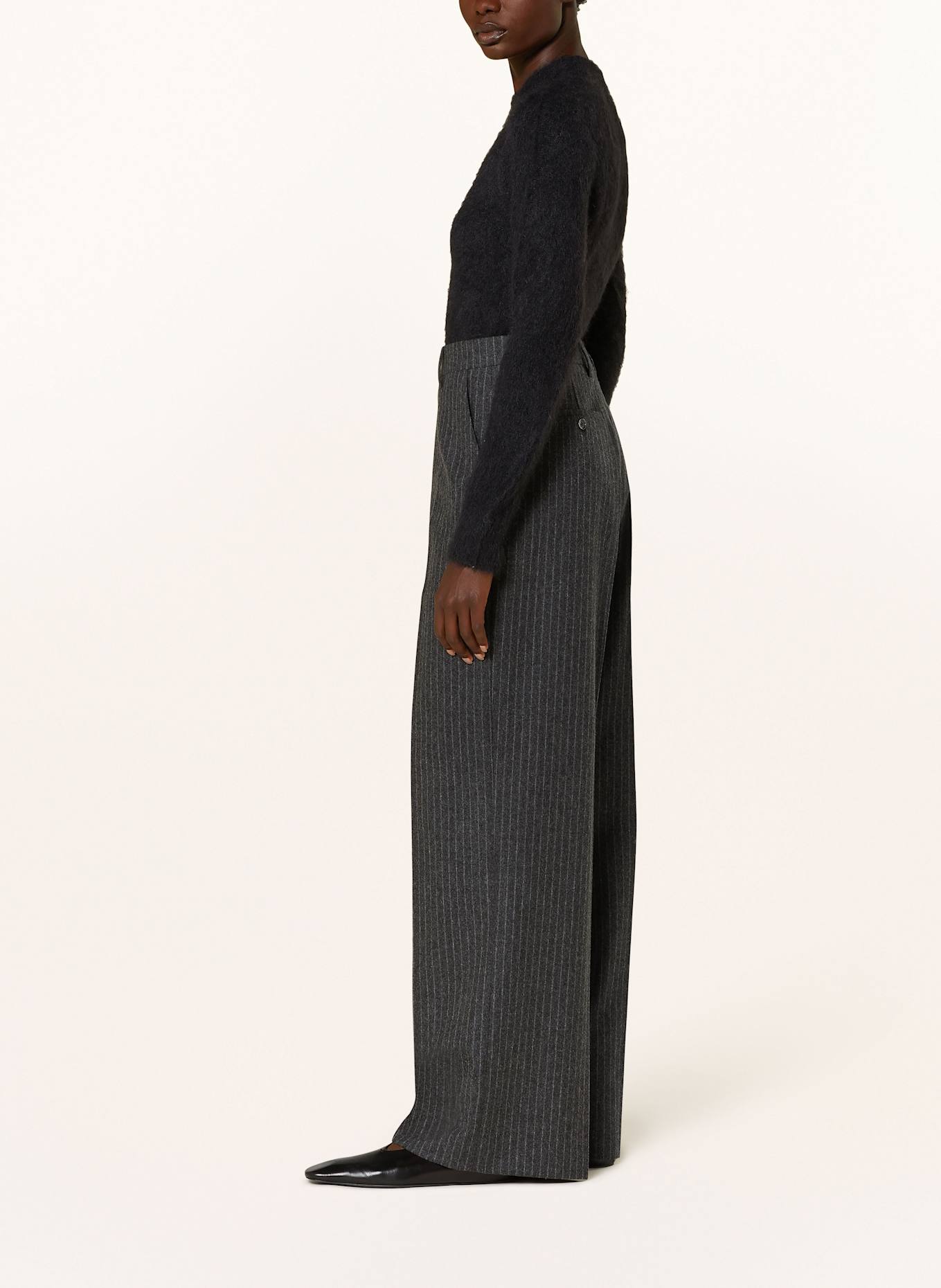 AMI PARIS Marlenehose: DUNKELGRAU / HELLGRAU