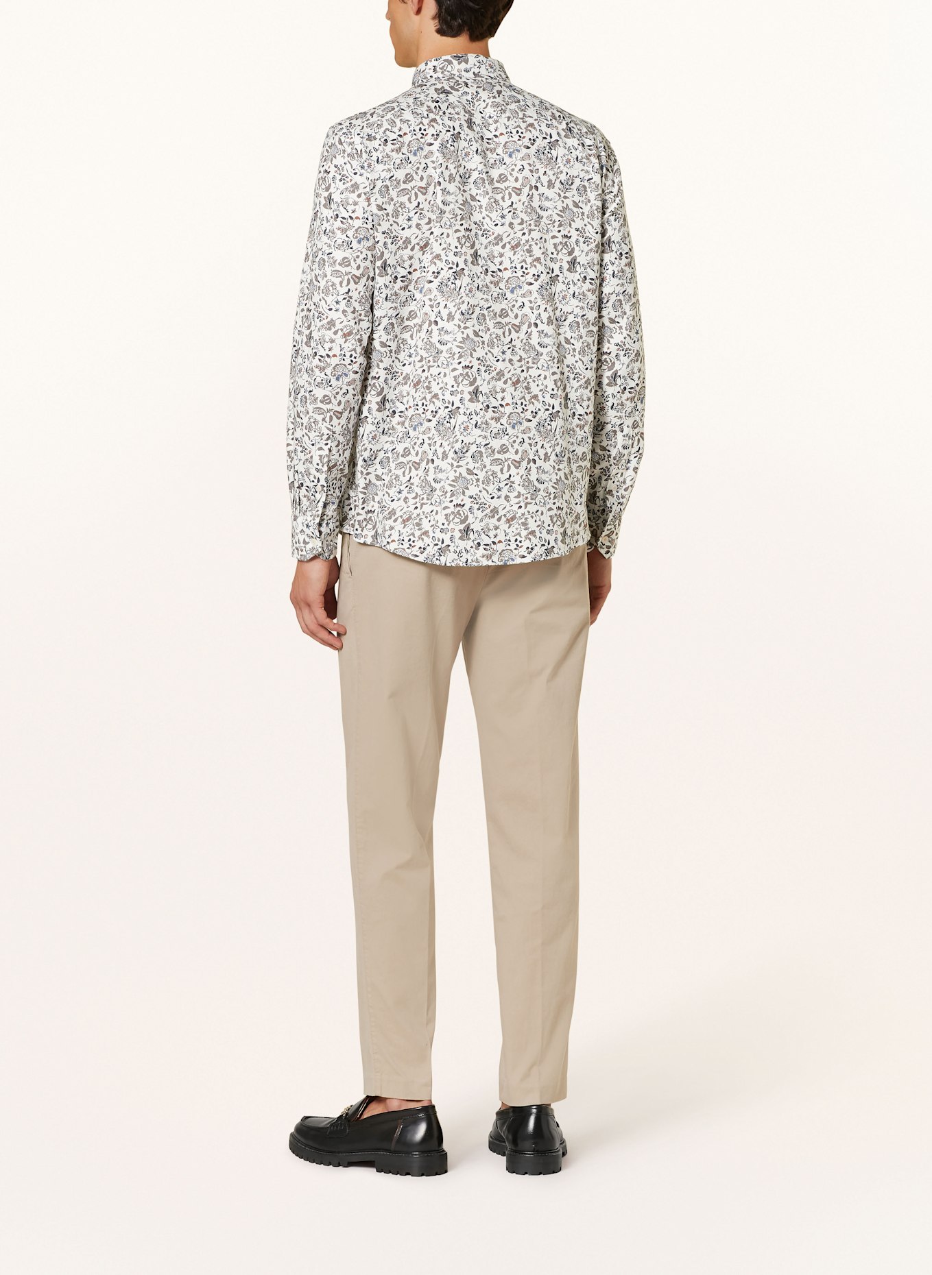 OLYMP Hemd Casual slim fit: WEISS / TAUPE / BLAUGRAU