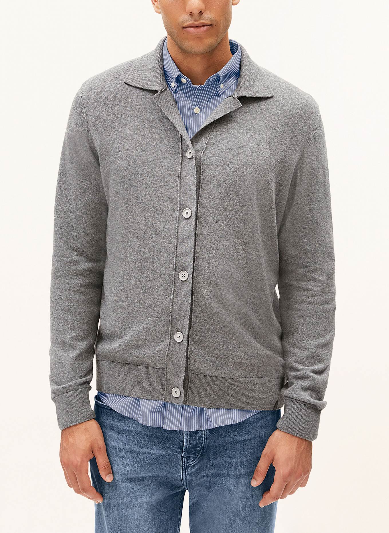 ARMEDANGELS Strickjacke FAAUSTOS: GRAU