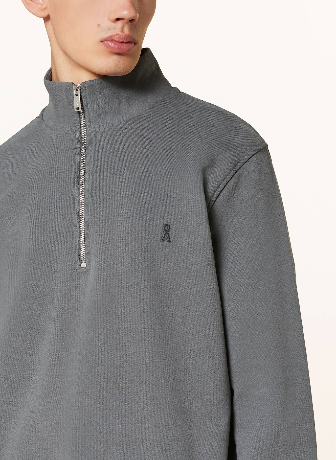 ARMEDANGELS Bluza dresowa typu troyer WAARLO: CZIEMNOSZARY