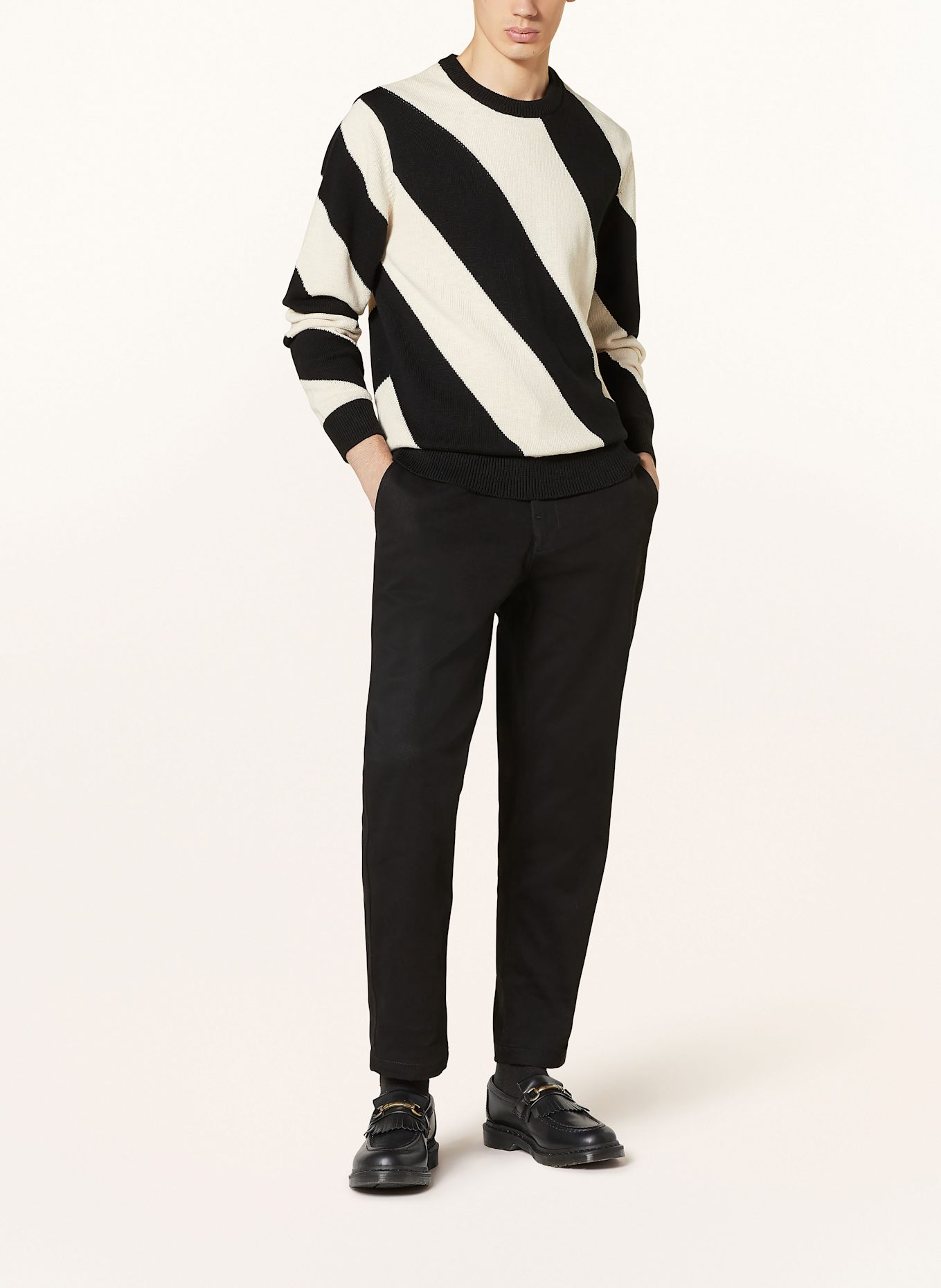 ARMEDANGELS Sweter IOAAN: ECRU / CZARNY