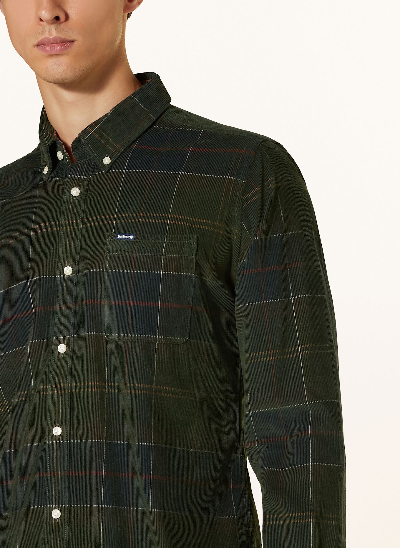 Barbour Cordhemd BLAIR Tailored Fit: DUNKELGRÜN / DUNKELGELB