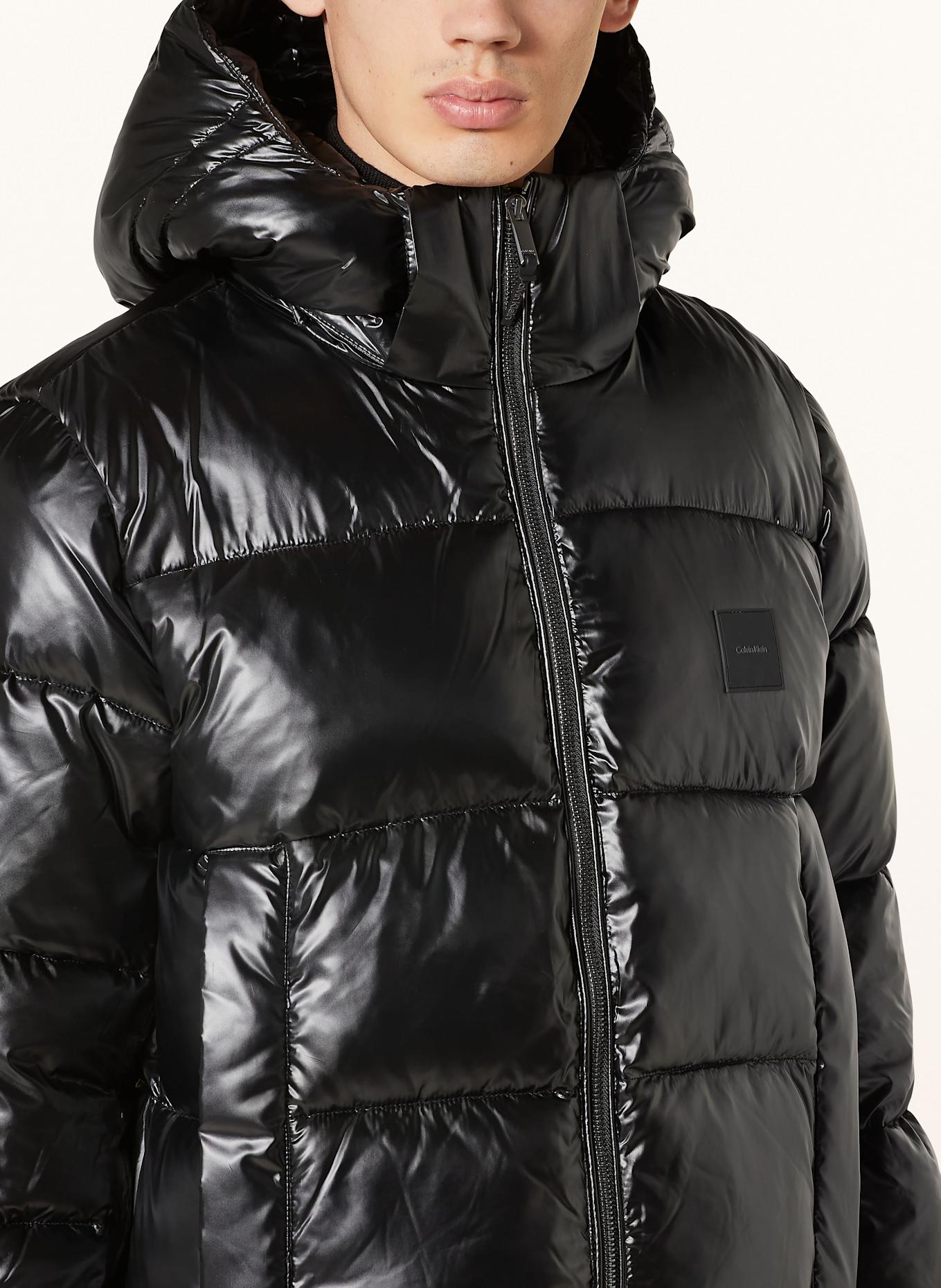 Calvin klein quilted jacket with removable hood hot sale