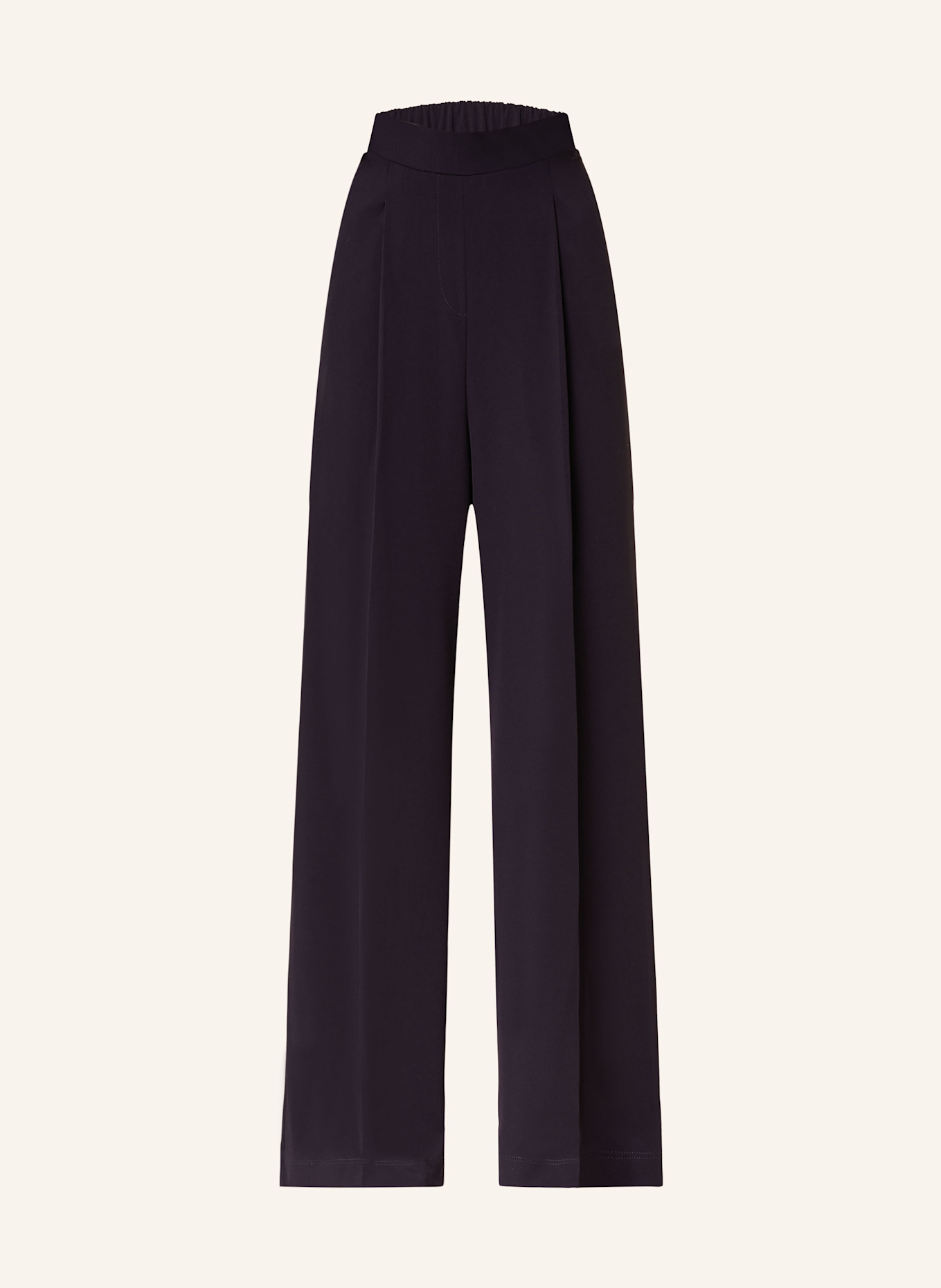 MM EUCLIDE jersey wide leg trousers: DARK BLUE
