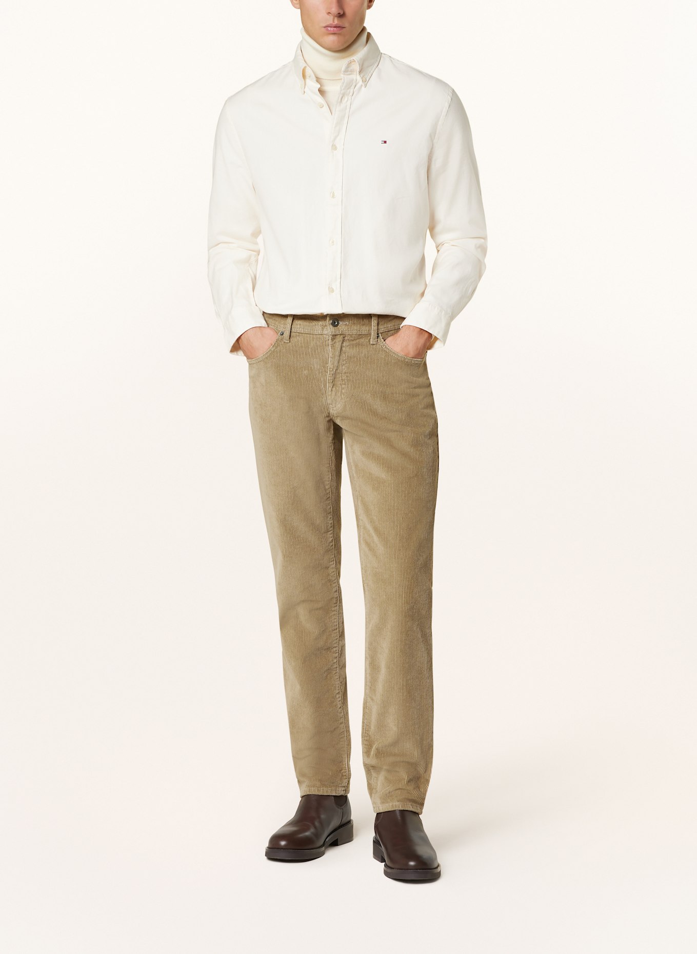 BRAX Corduroy trousers CADIZ straight fit: BEIGE