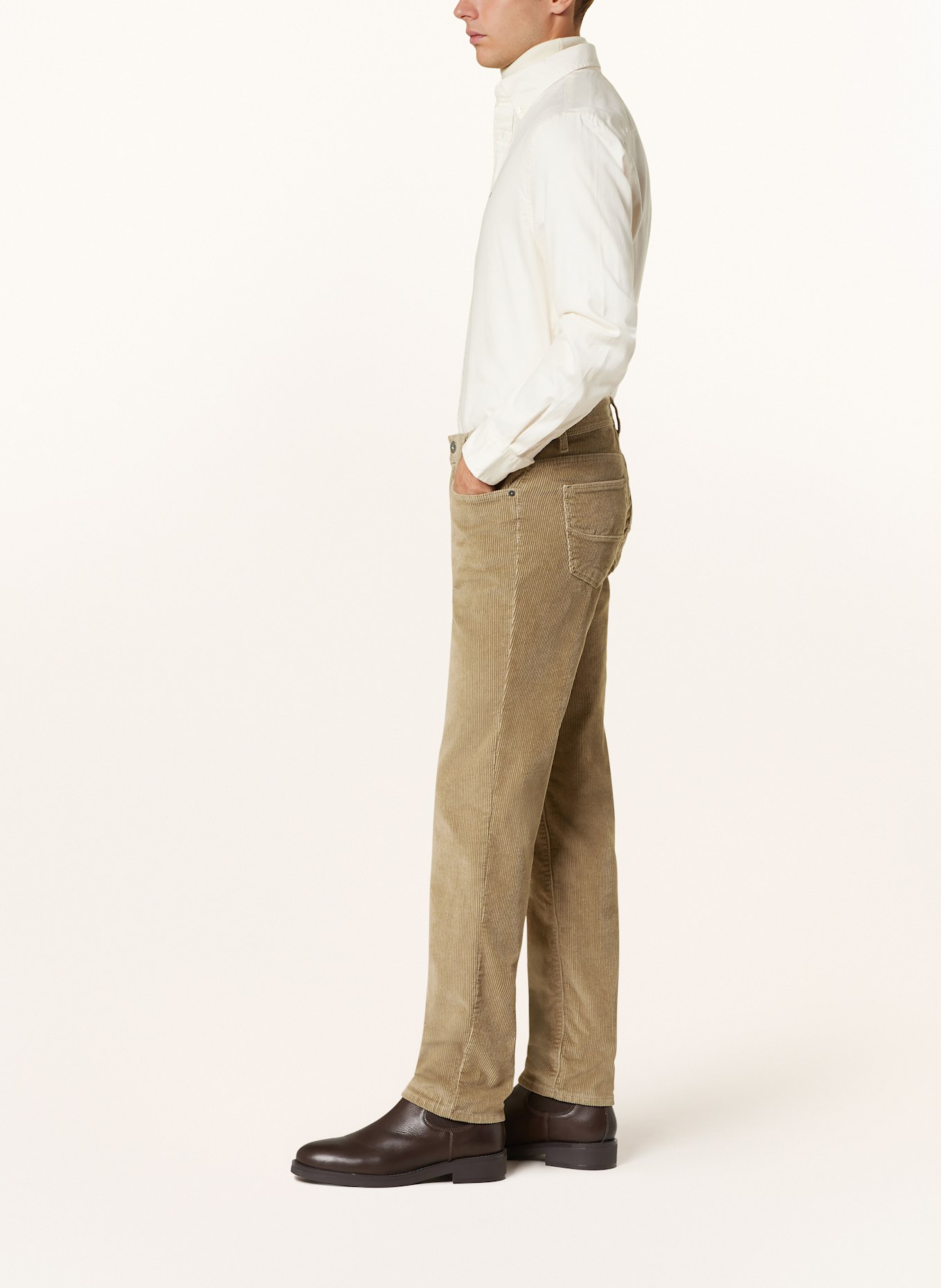 BRAX Corduroy trousers CADIZ straight fit: BEIGE