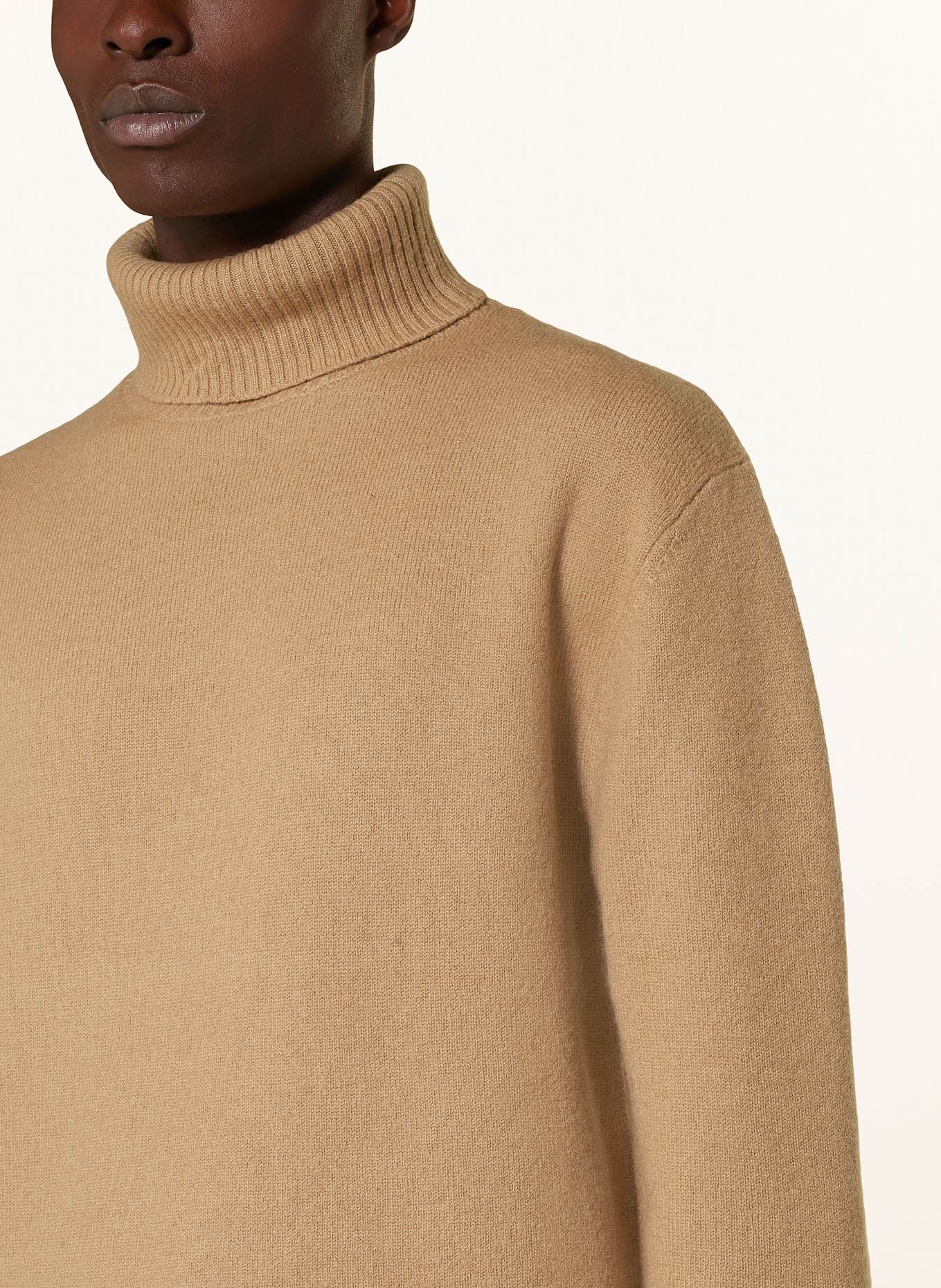 Camel turtleneck sweater top