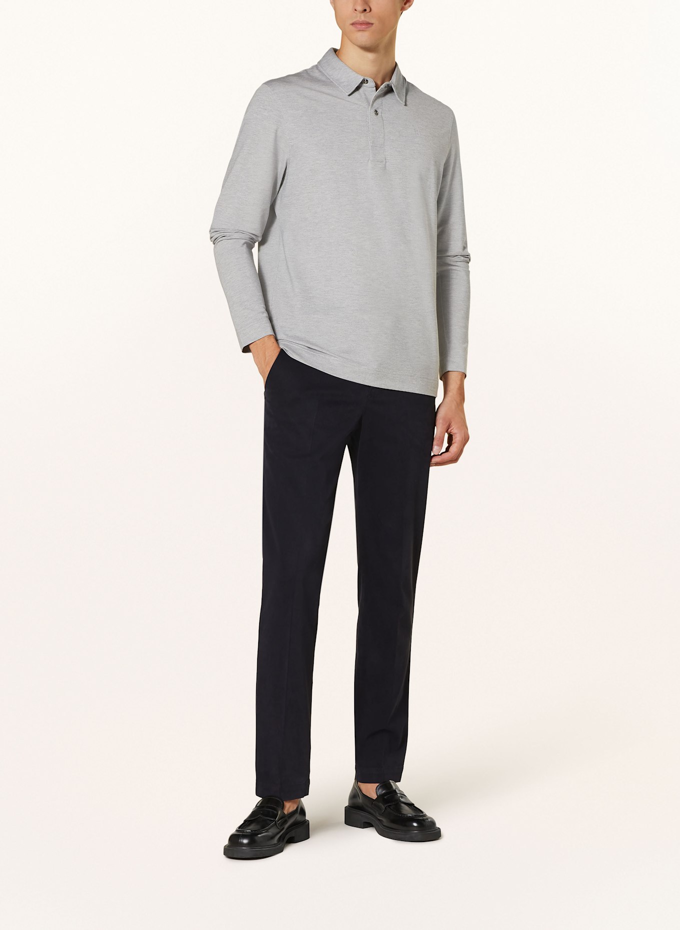 BOGNER Piqué polo shirt TIMON: LIGHT GRAY