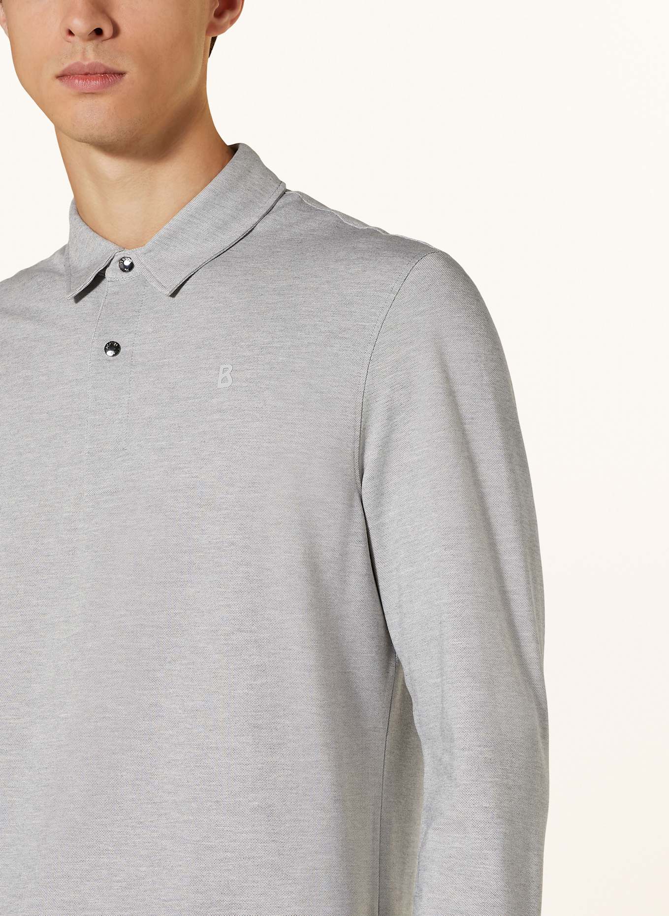 BOGNER Piqué polo shirt TIMON: LIGHT GRAY