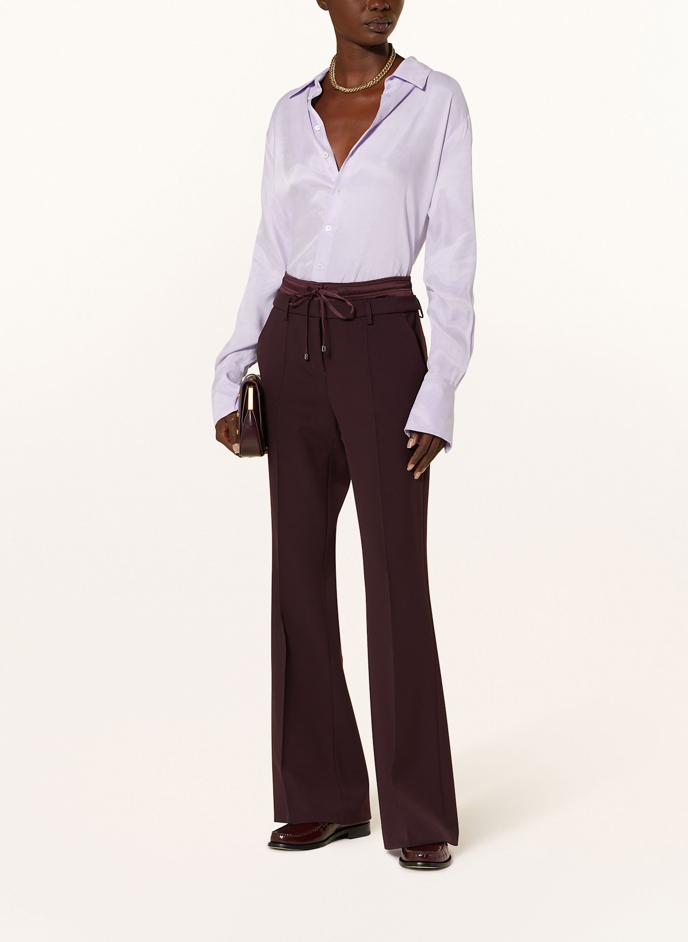 CAMBIO Wide leg trousers FAWN, Color: DARK PURPLE (Image 2)